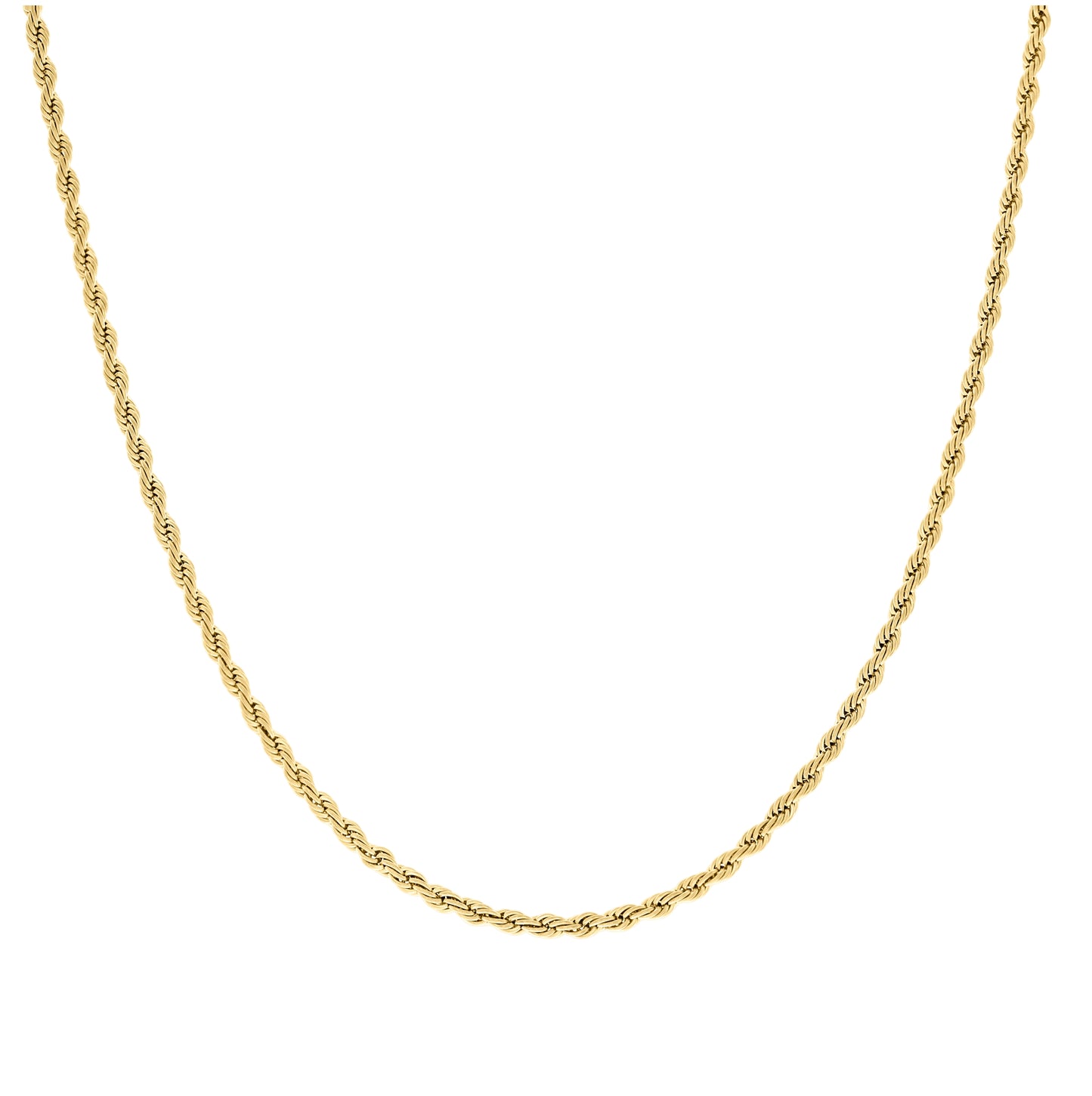Yellow Stainless Steel Unisex 3mm 16-30 Inches Rope Fashion Chain Necklace