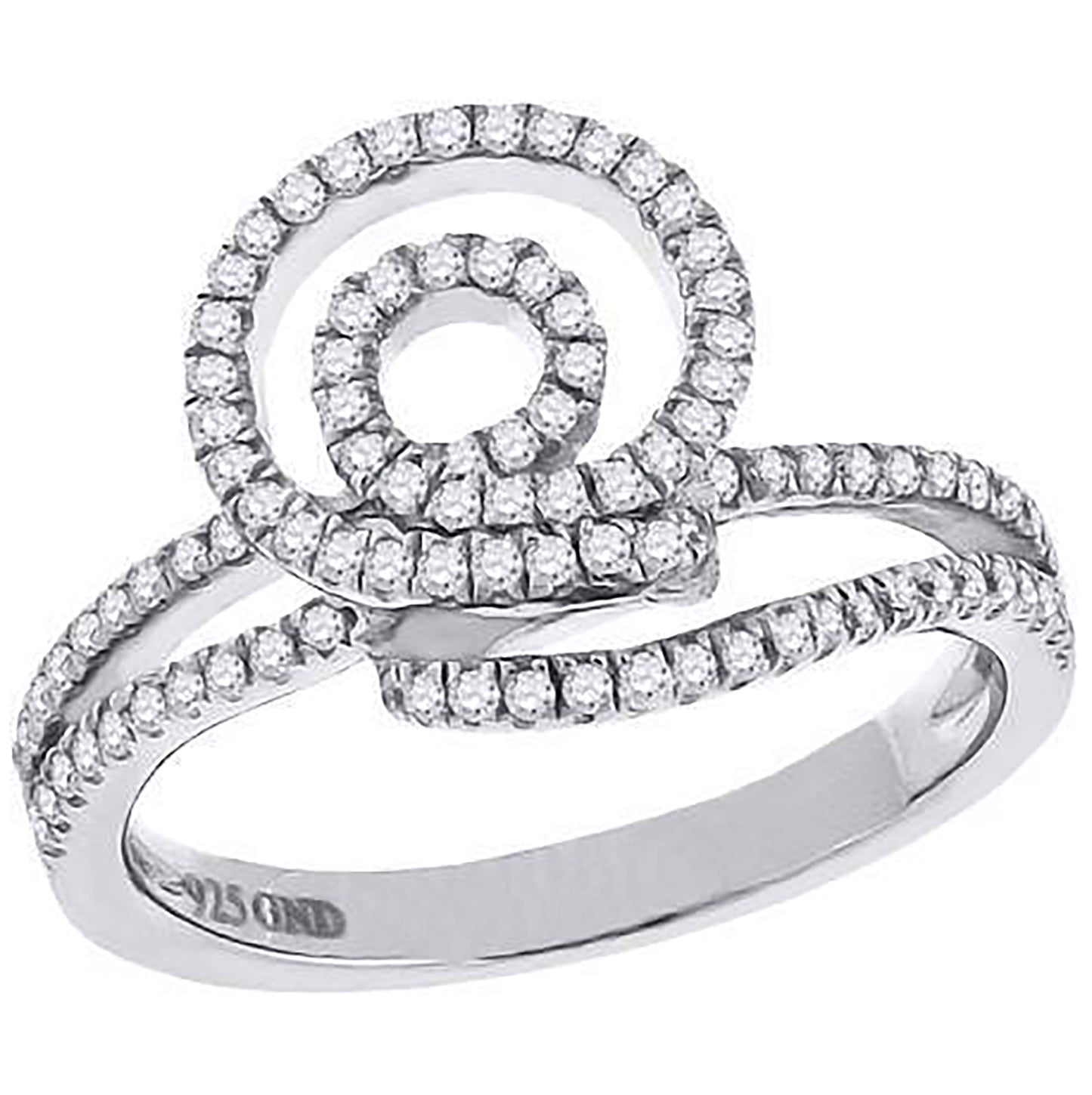 Sterling Silver Women's Cubic Zirconia Fashion Bridal Anniversary Wedding Engagement Band Ring