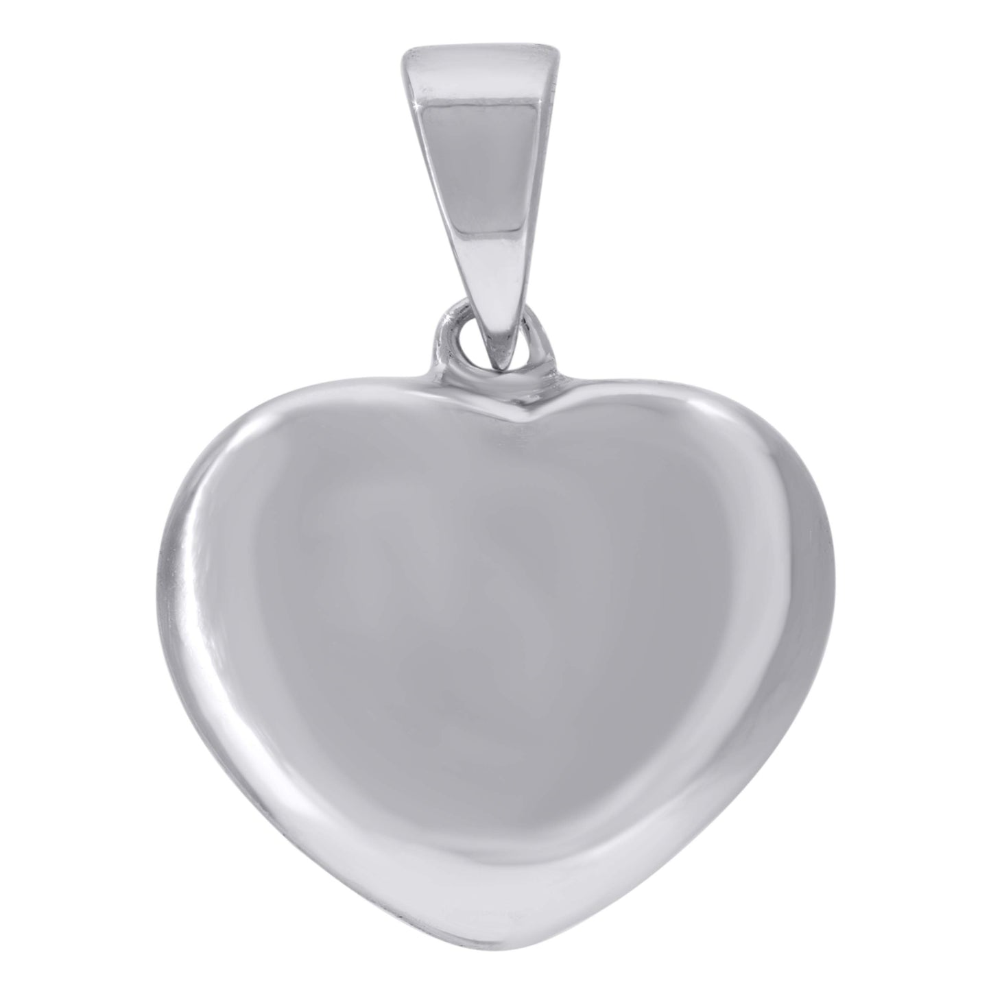 Sterling Silver Womens Heart Dome Charm Pendant