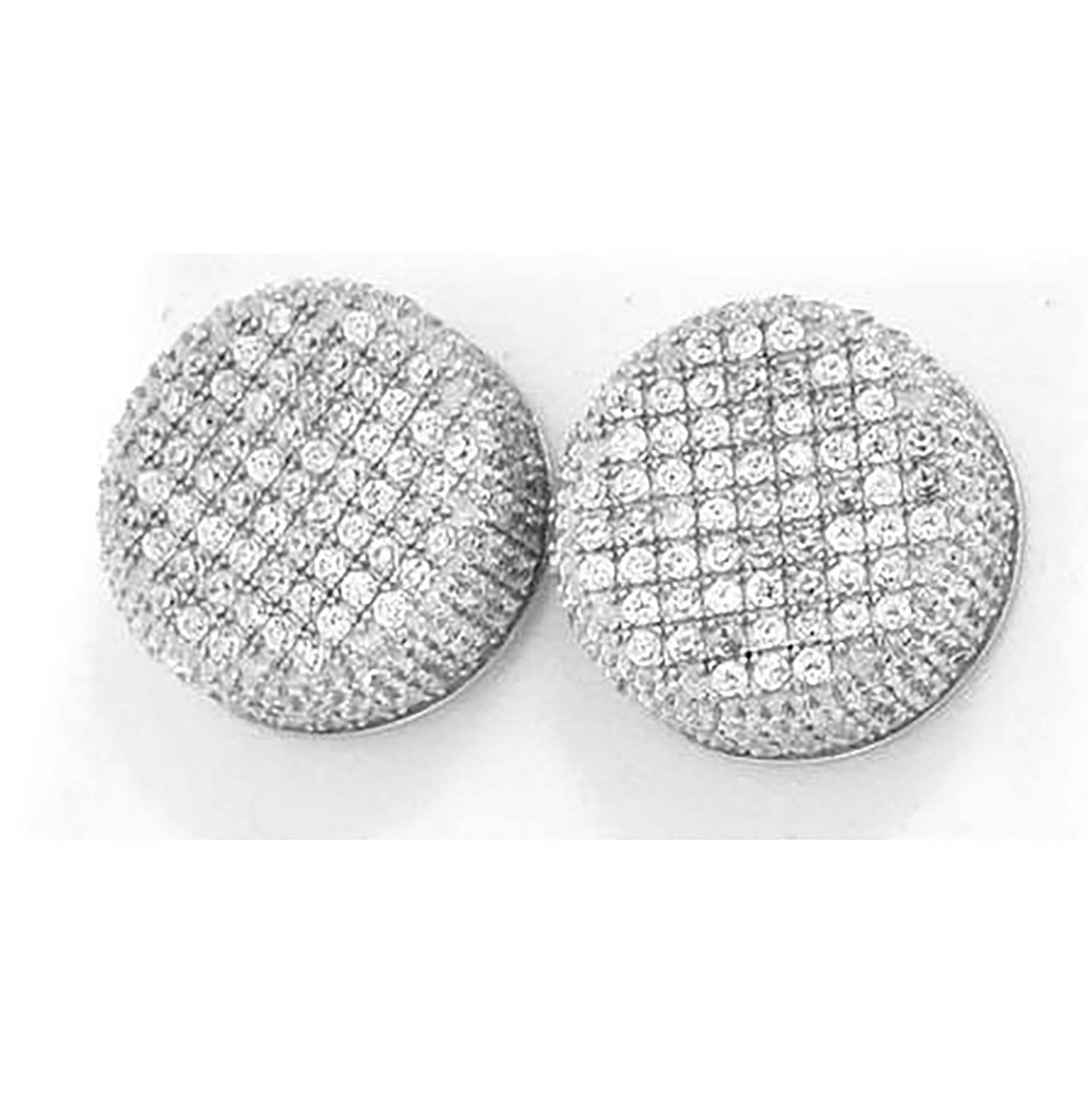 Sterling Silver Womens Cubic Zirconia Round Stud Earrings