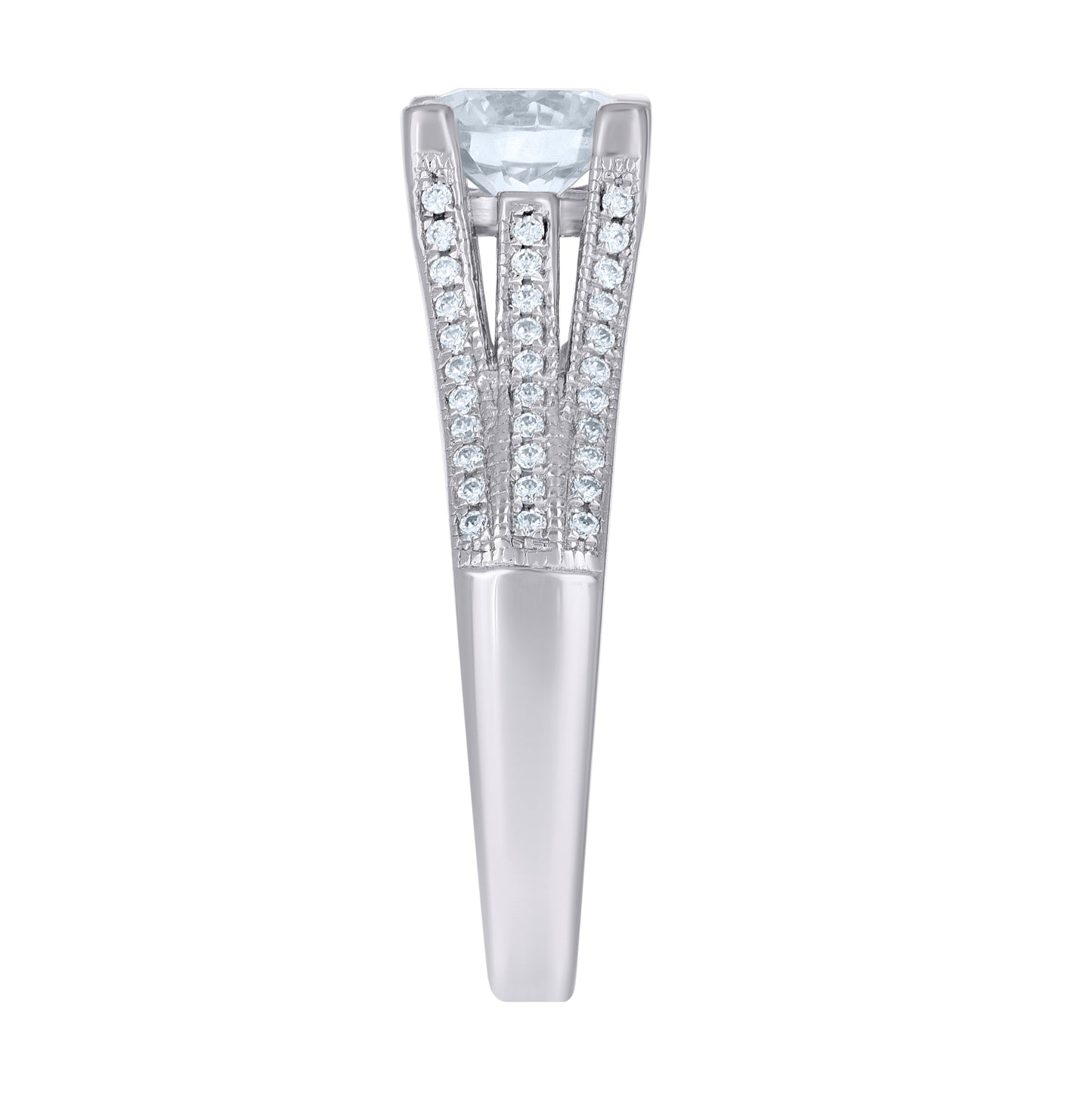 Sterling Silver Women's Cubic-Zirconia Fashion Bridal Anniversary Wedding Engagement Band Ring