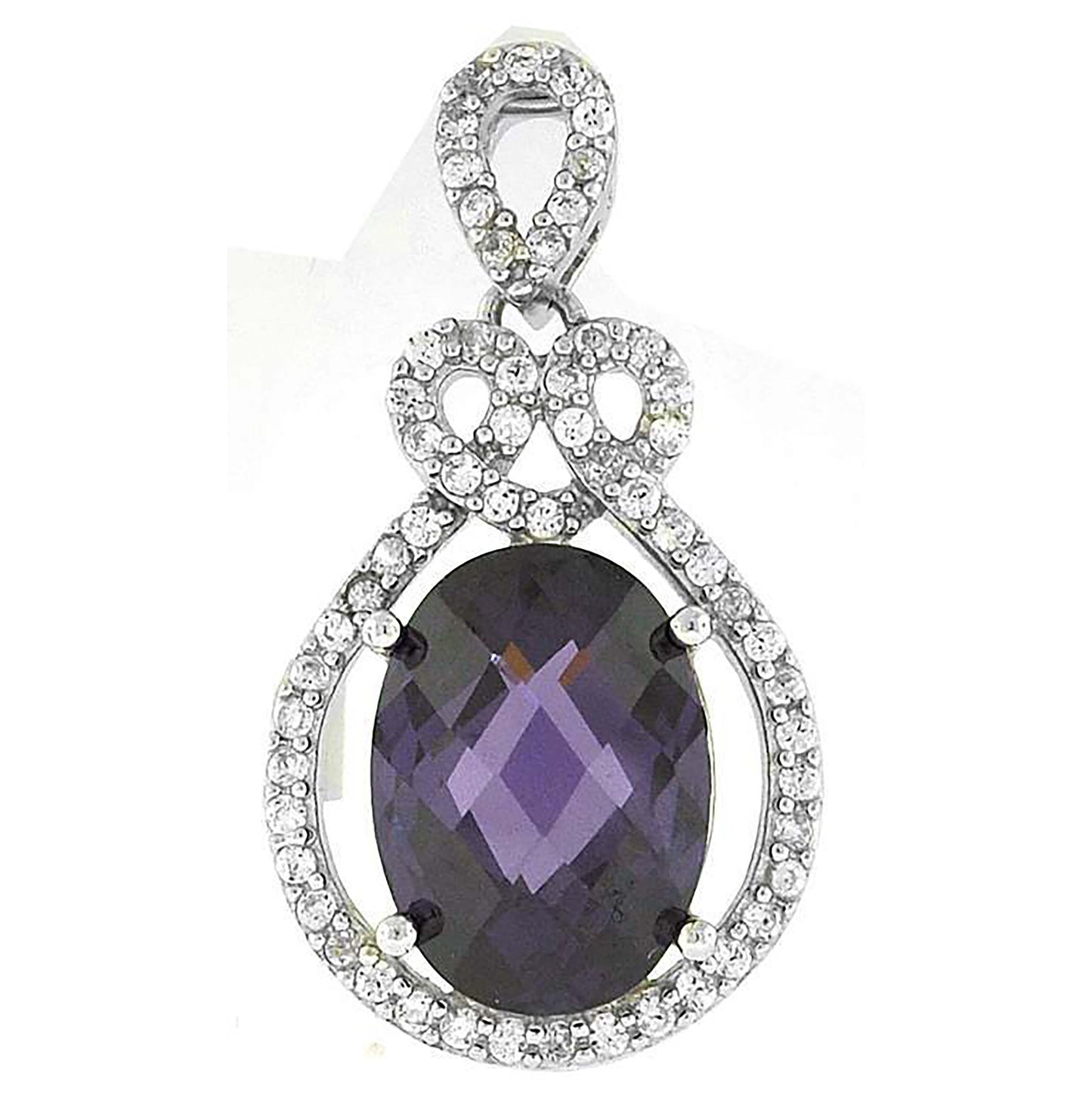 Sterling Silver Womens Cubic Zirconia Fashion Charm Pendant