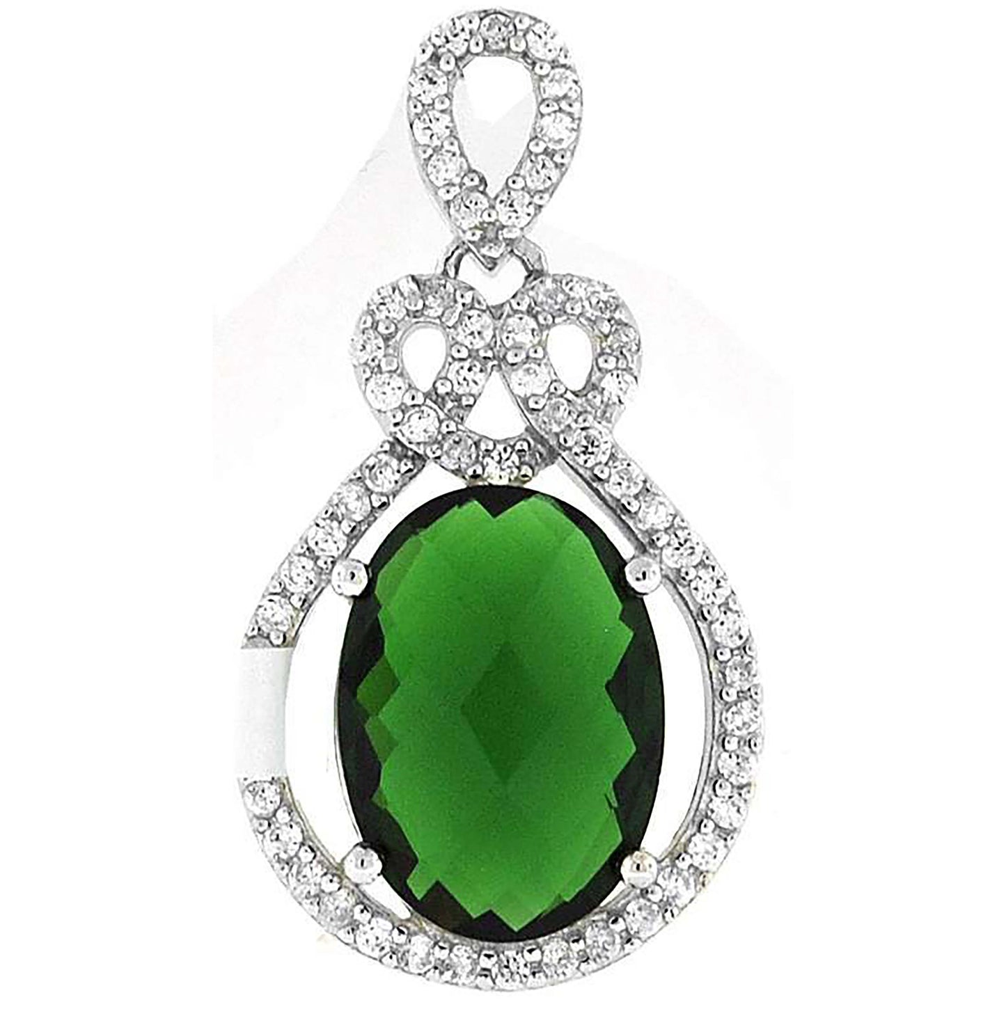 Sterling Silver Womens Cubic Zirconia Fashion Charm Pendant