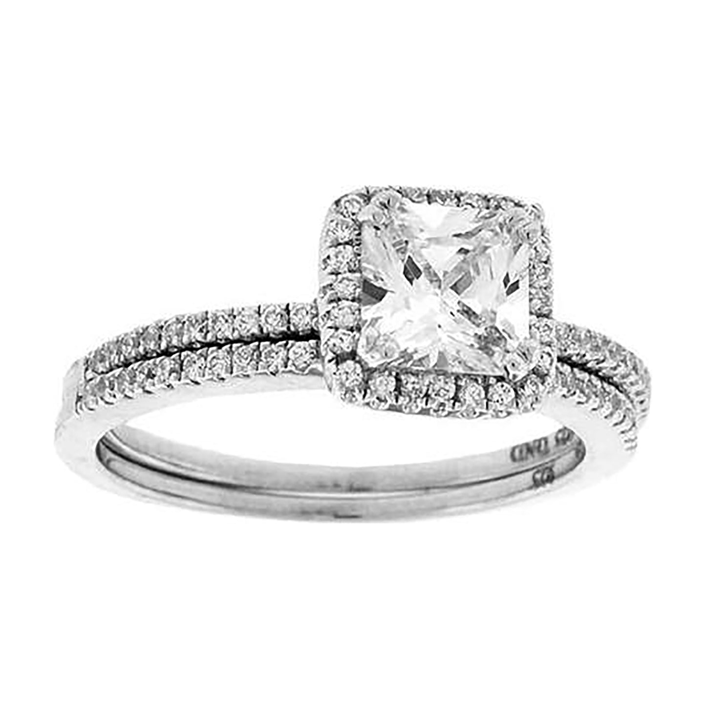 Sterling Silver Women's Princess Cut Cubic Zirconia Square Head Bridal Anniversary Engagement Wedding Ring