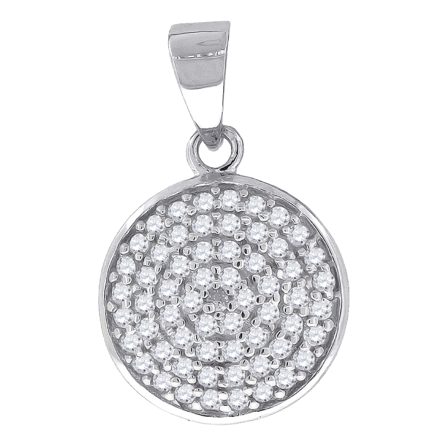 Sterling Silver Womens Cubic Zirconia Round Cluster Fashion Charm Pendant