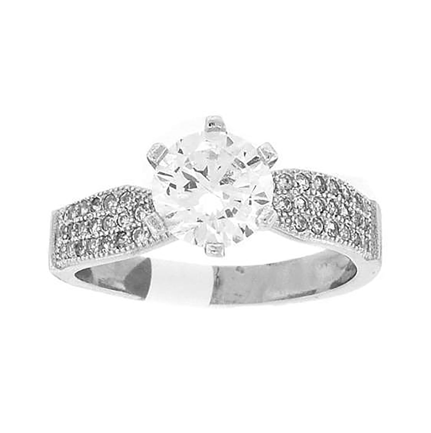 Sterling Silver Cubic Zirconia Cluster Sizes 6 To 11 Womens Bridal Anniversary Engagement Wedding Band Ring