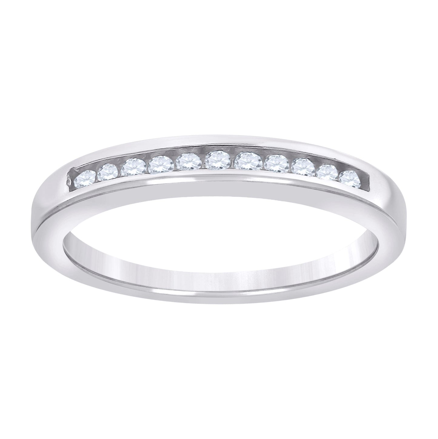 Sterling Silver Womens Cubic Zirconia Sizes 6 To 9 Single Row Bridal Anniversary Engagement WeddingBand Ring