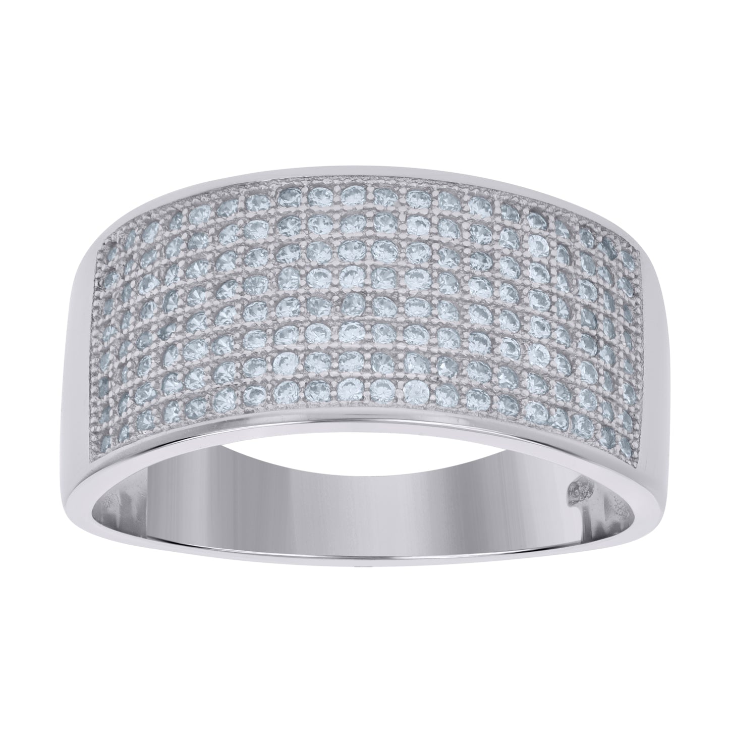 Sterling Silver Mens Cubic Zirconia Bridal Anniversary Engagement Wedding Band Ring