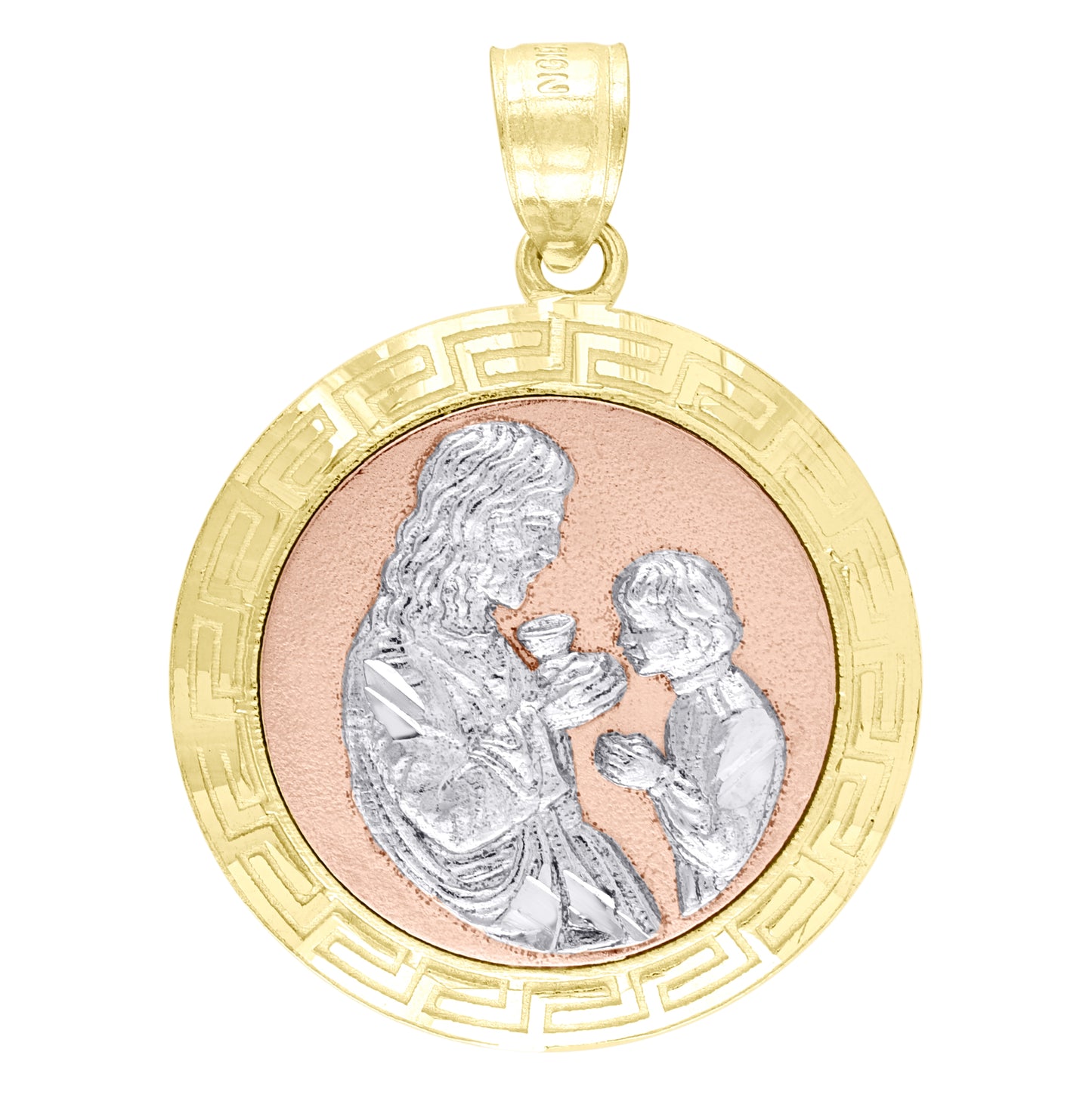 10K Gold Tri-Color Unisex Communion Religious Charm Pendant