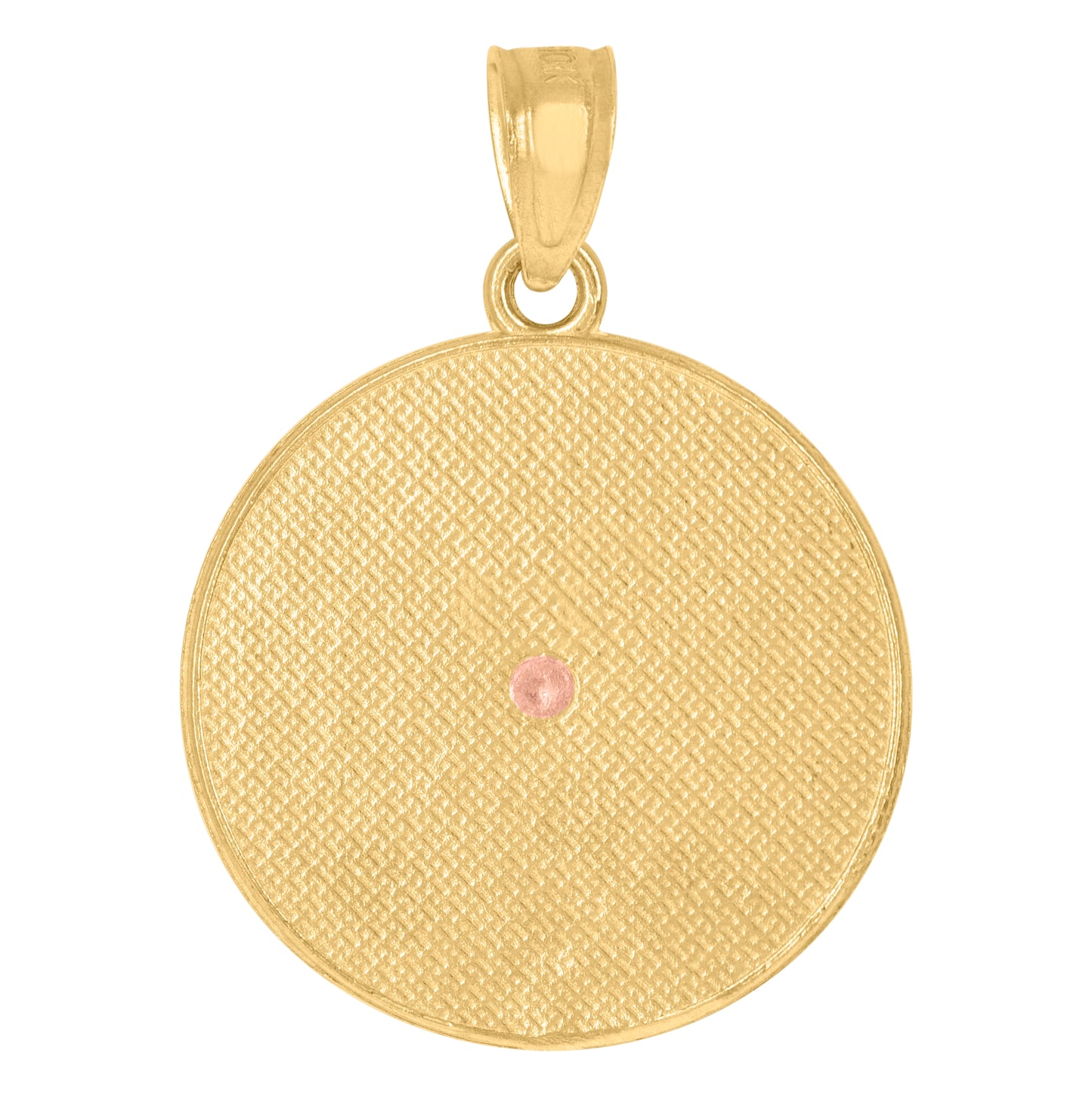 10K Tri-Color Gold Unisex Guadalupe Religious Medallion Charm Pendant