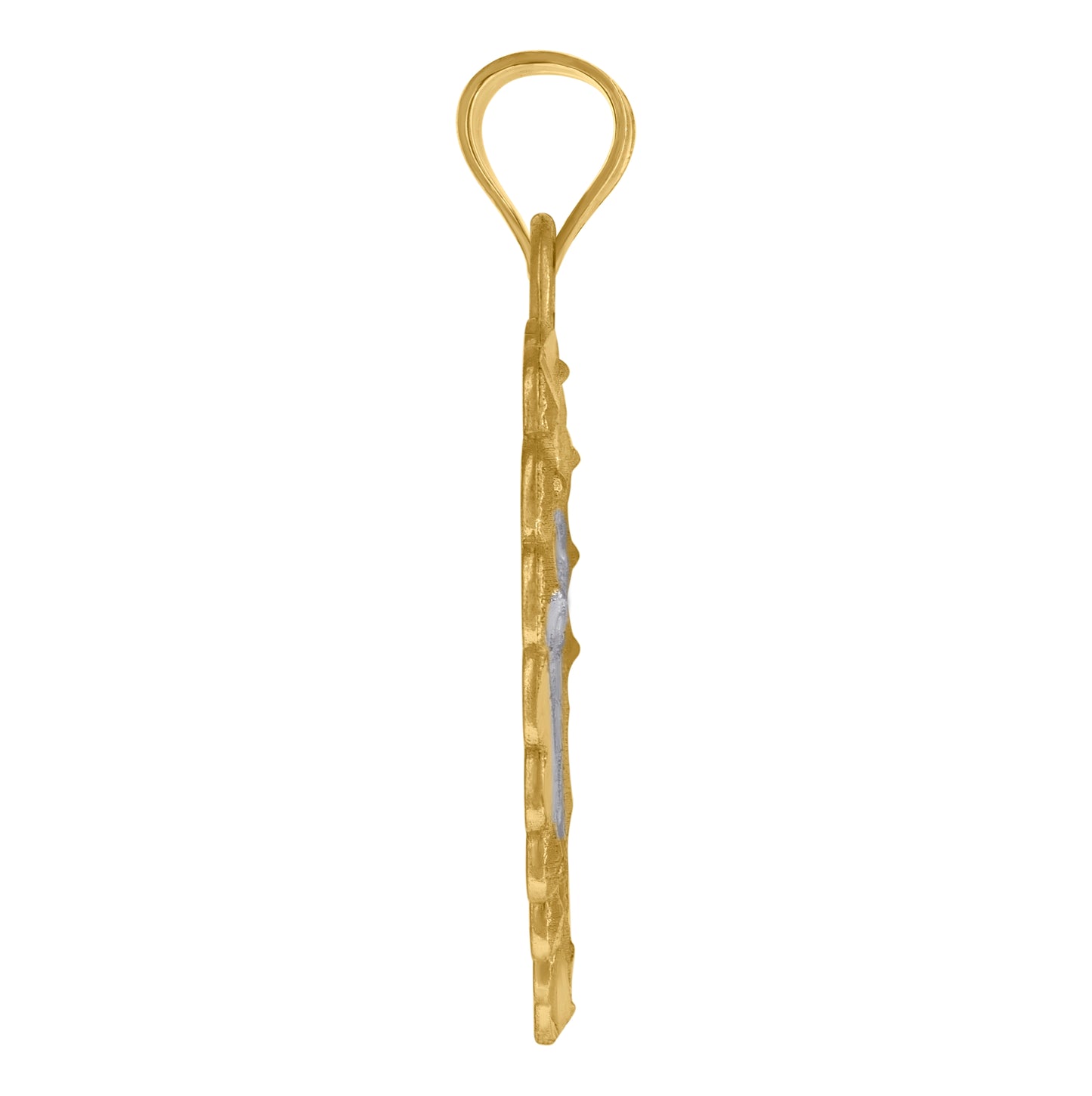 10K Gold Two-Tone Diamond-Cut Womens Mother Heart Charm Pendant