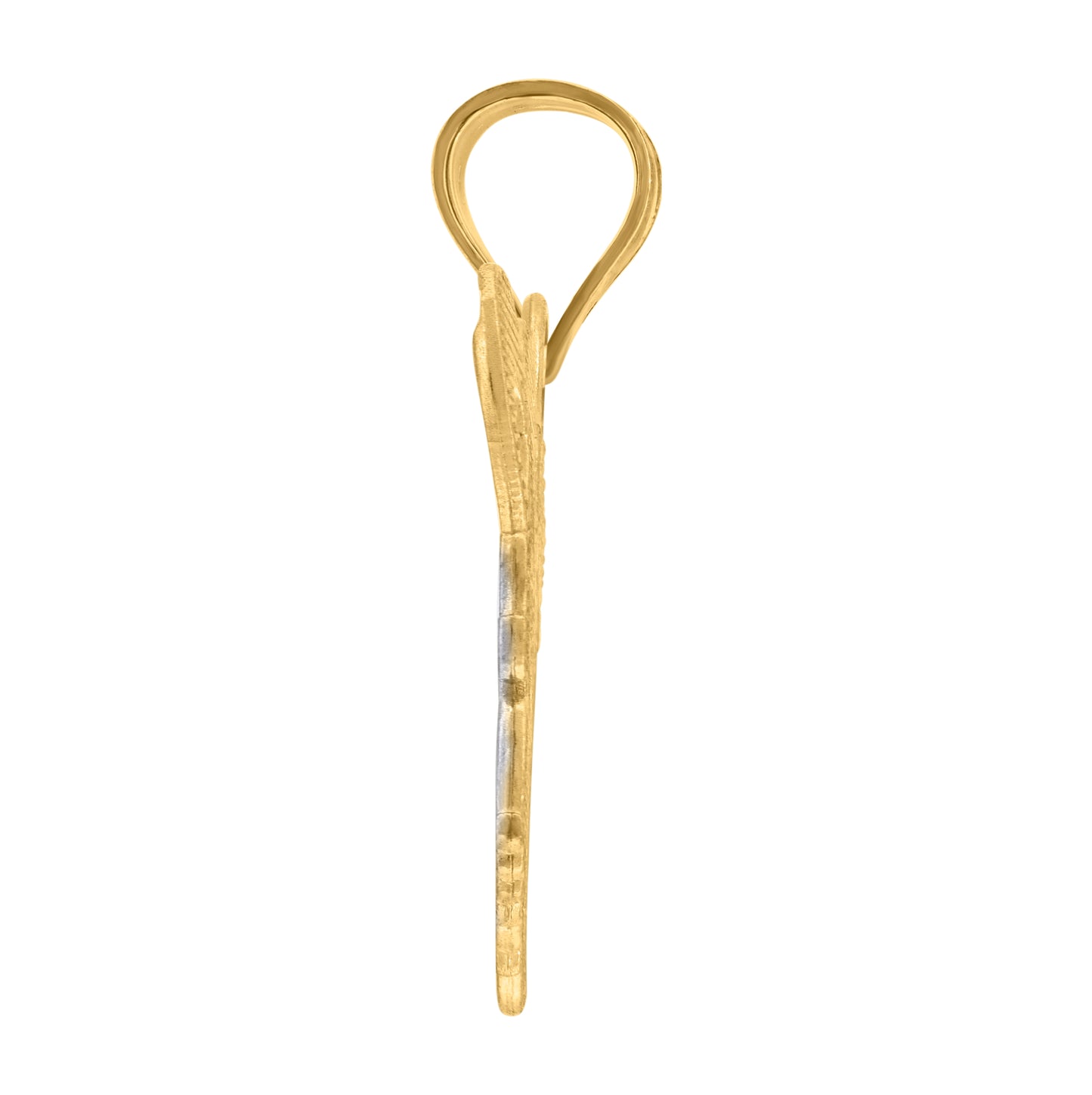 10K Gold Two-Tone Womens We Love You Mom Heart Charm Pendant