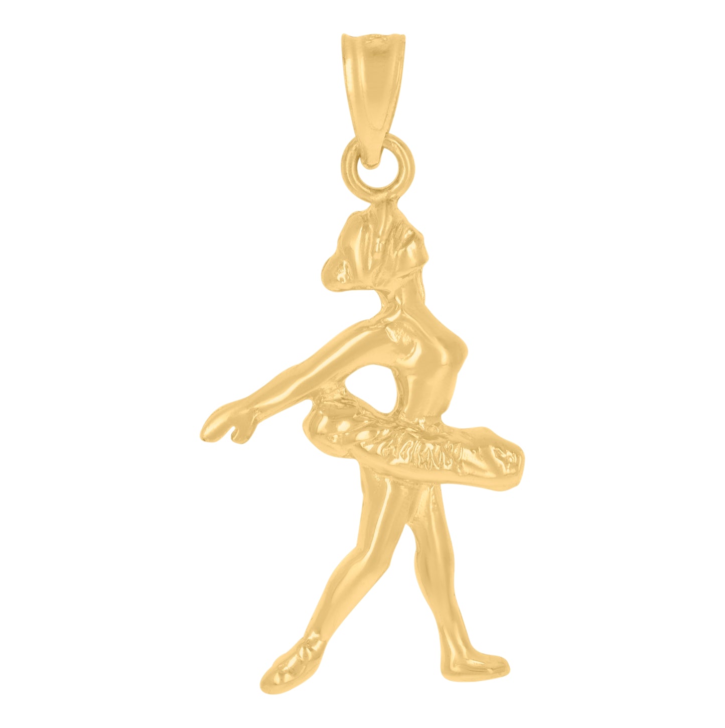 10K Yellow Gold Womens Ballerina Girl Charm Pendant