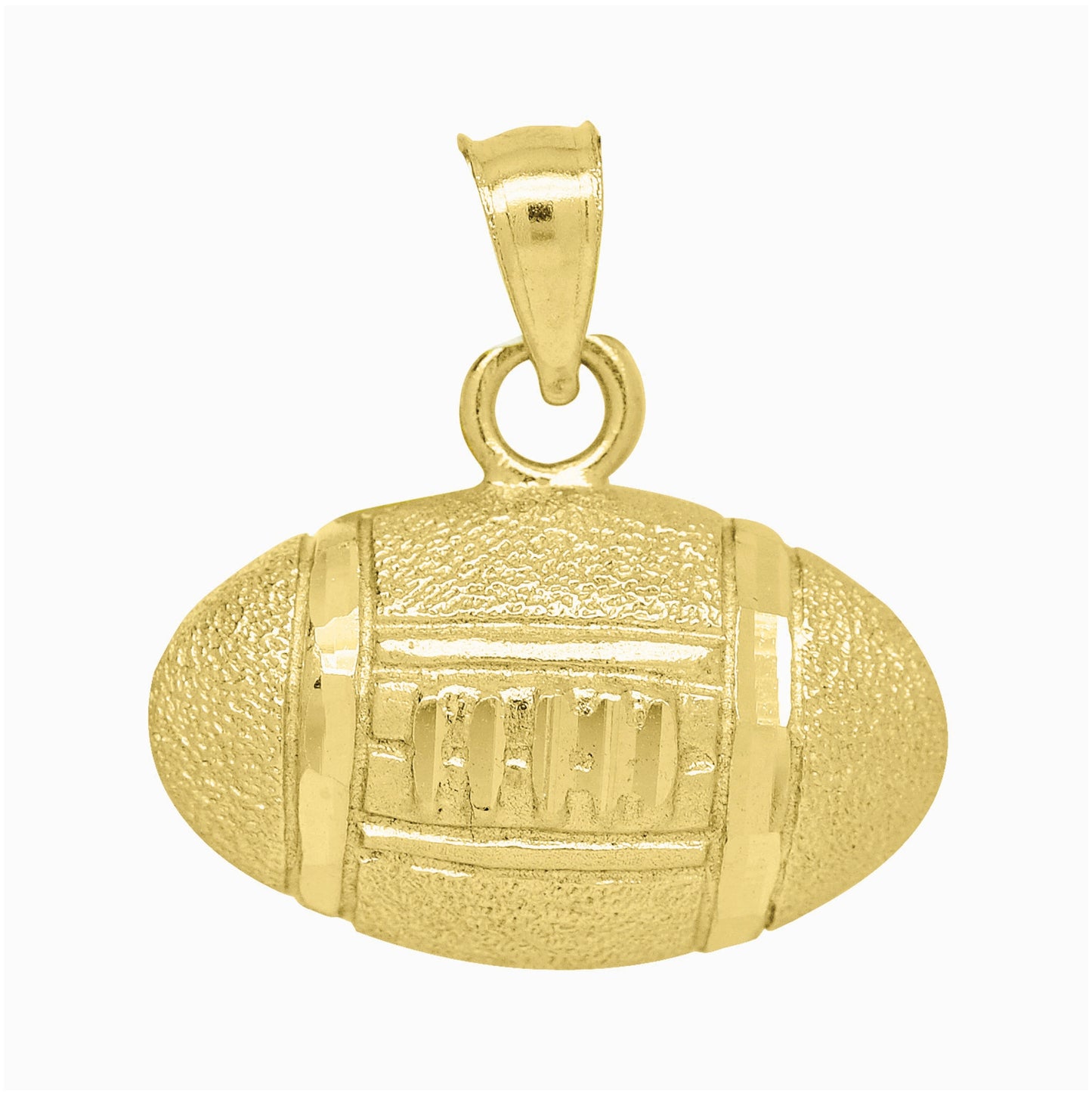10K Yellow Gold Mens Football Sports Charm Pendant