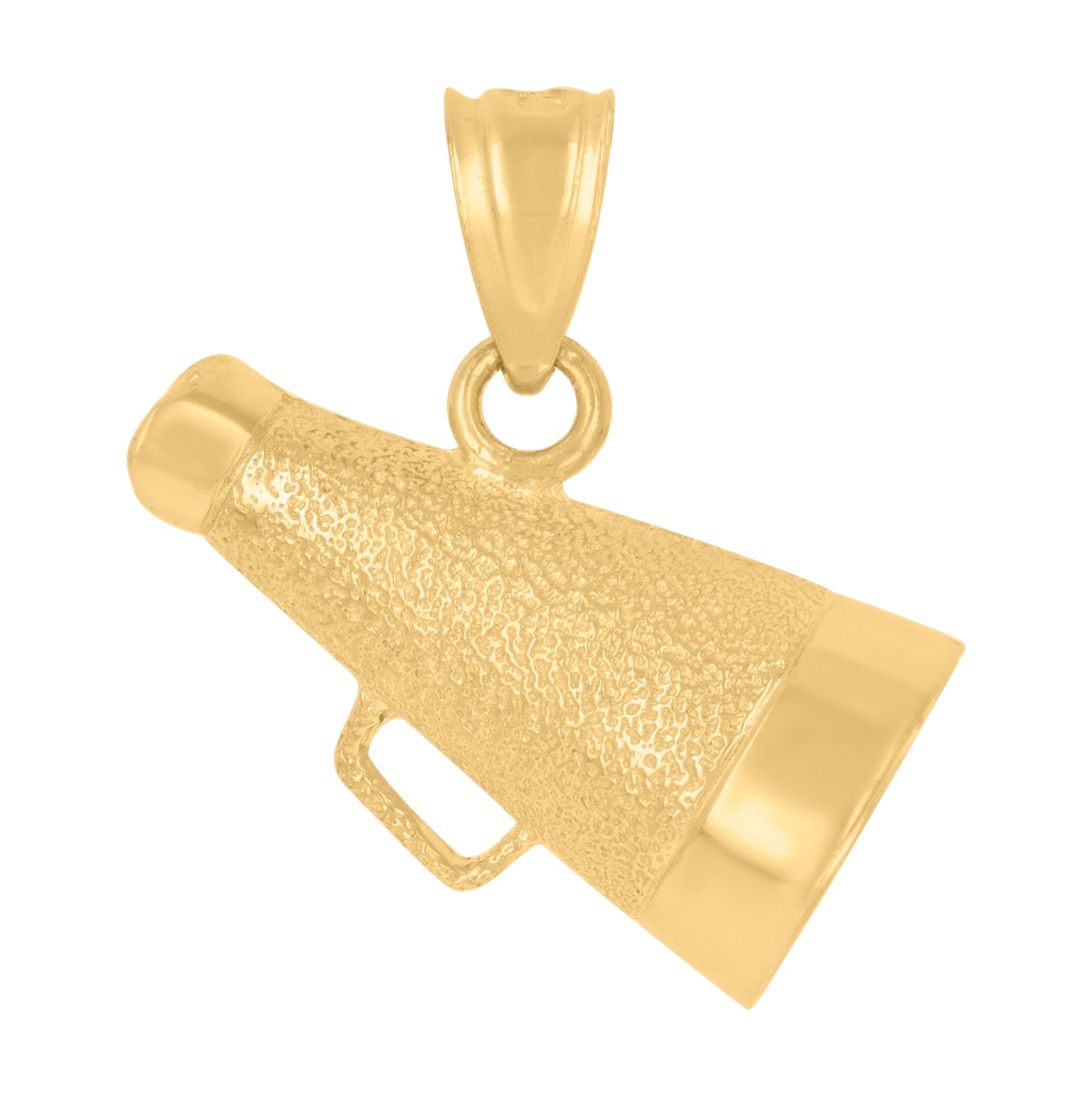 10K Yellow Gold Diamond-Cut Textured Unisex Loud Speaker Tools Charm Pendant