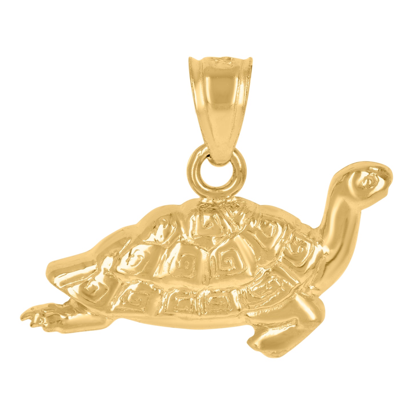 10K Yellow Gold Womens Sea Turtle Animal Charm Pendant
