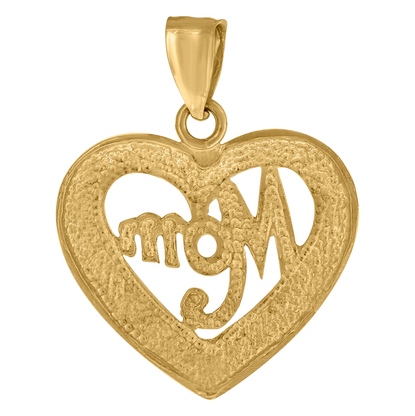 10K Two-Tone Gold Womens Diamond-Cut Mom Charm Pendant