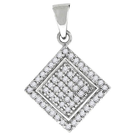 Sterling Silver Womens Cubic Zirconia Kite Charm Pendant