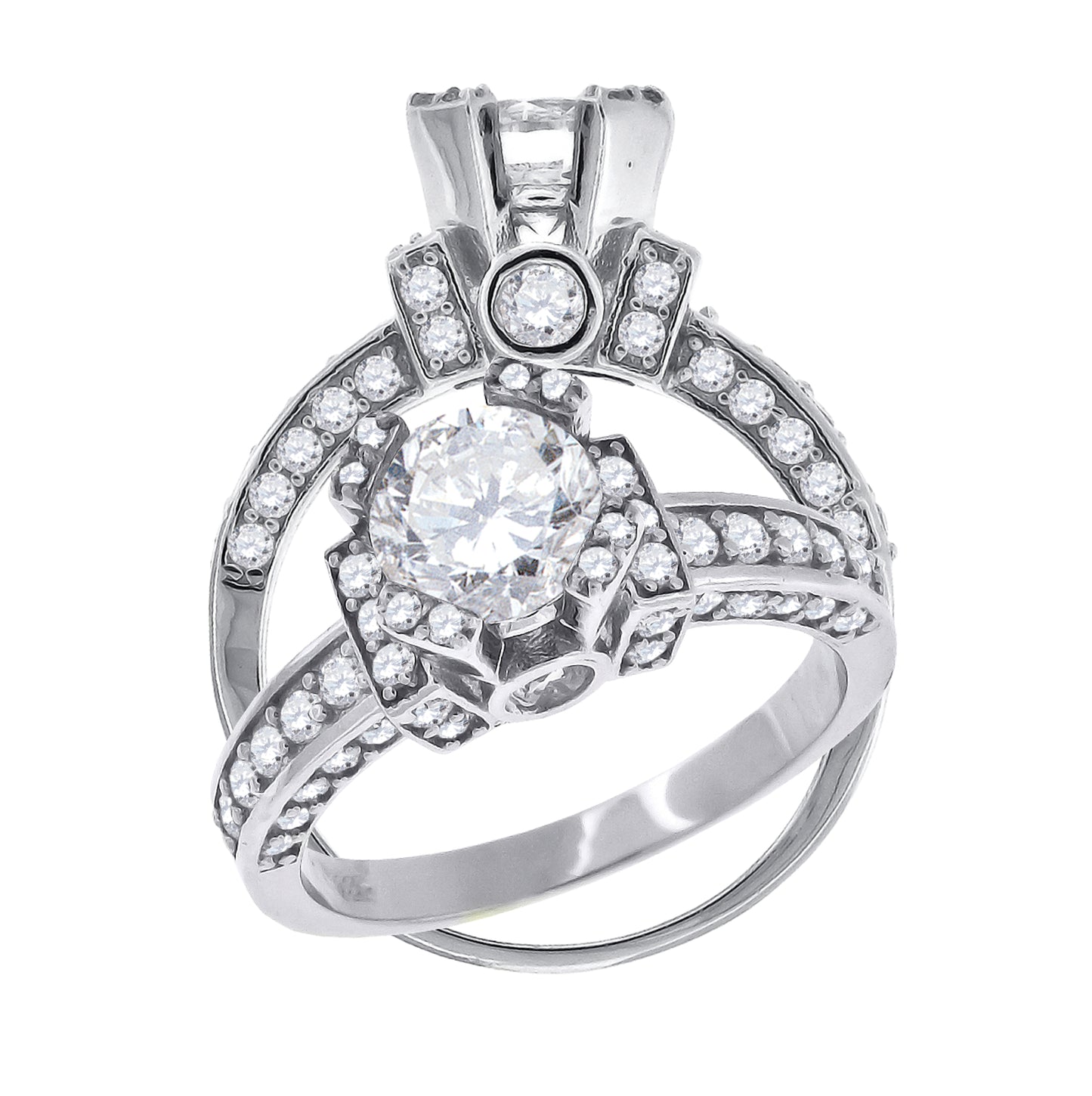 Sterling Silver Women's Cubic Zirconia Bridal Anniversary Engagement Wedding Ring