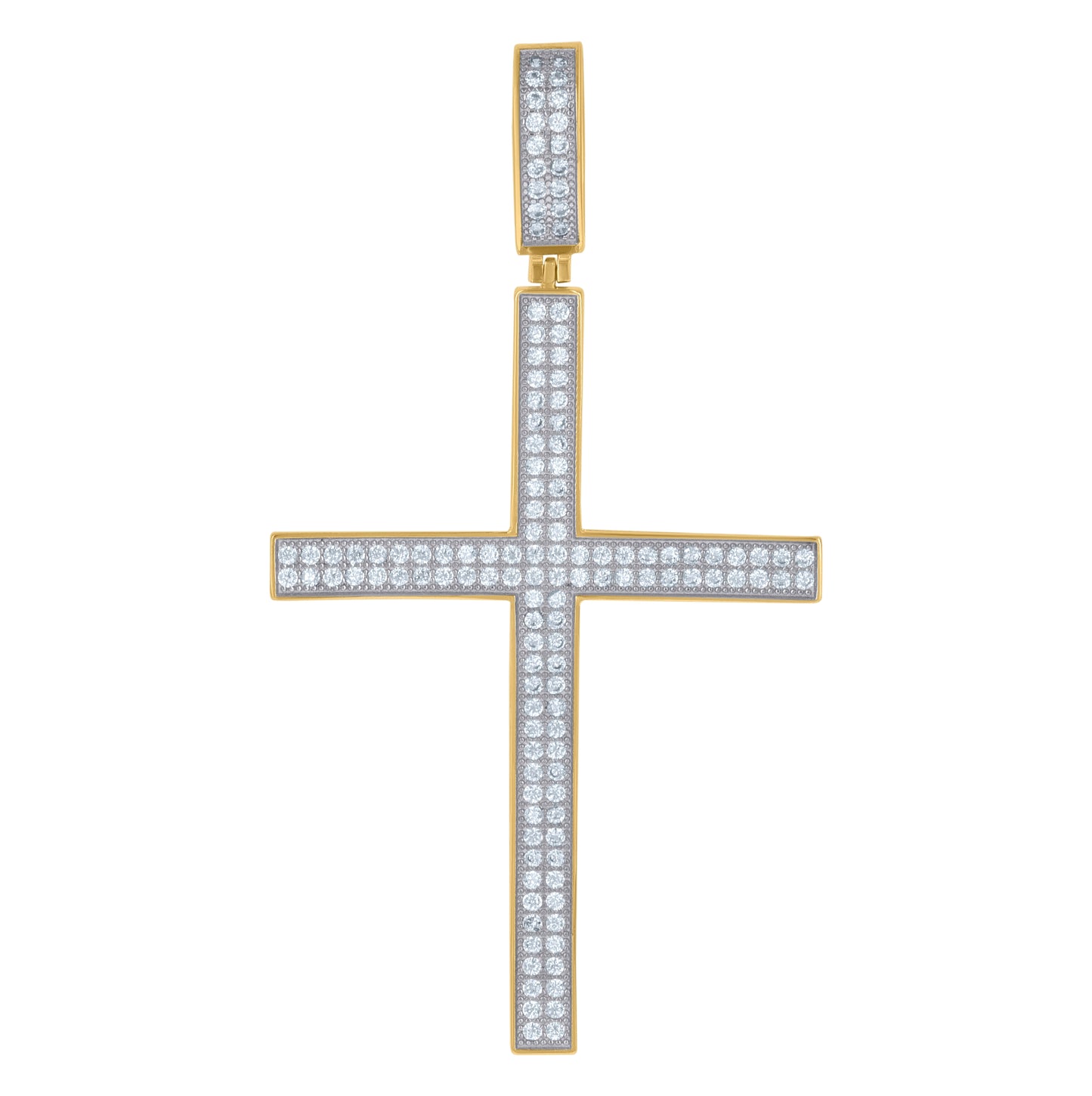 Sterling Silver Unisex Cubic Zirconia Cross Religious Charm Pendant