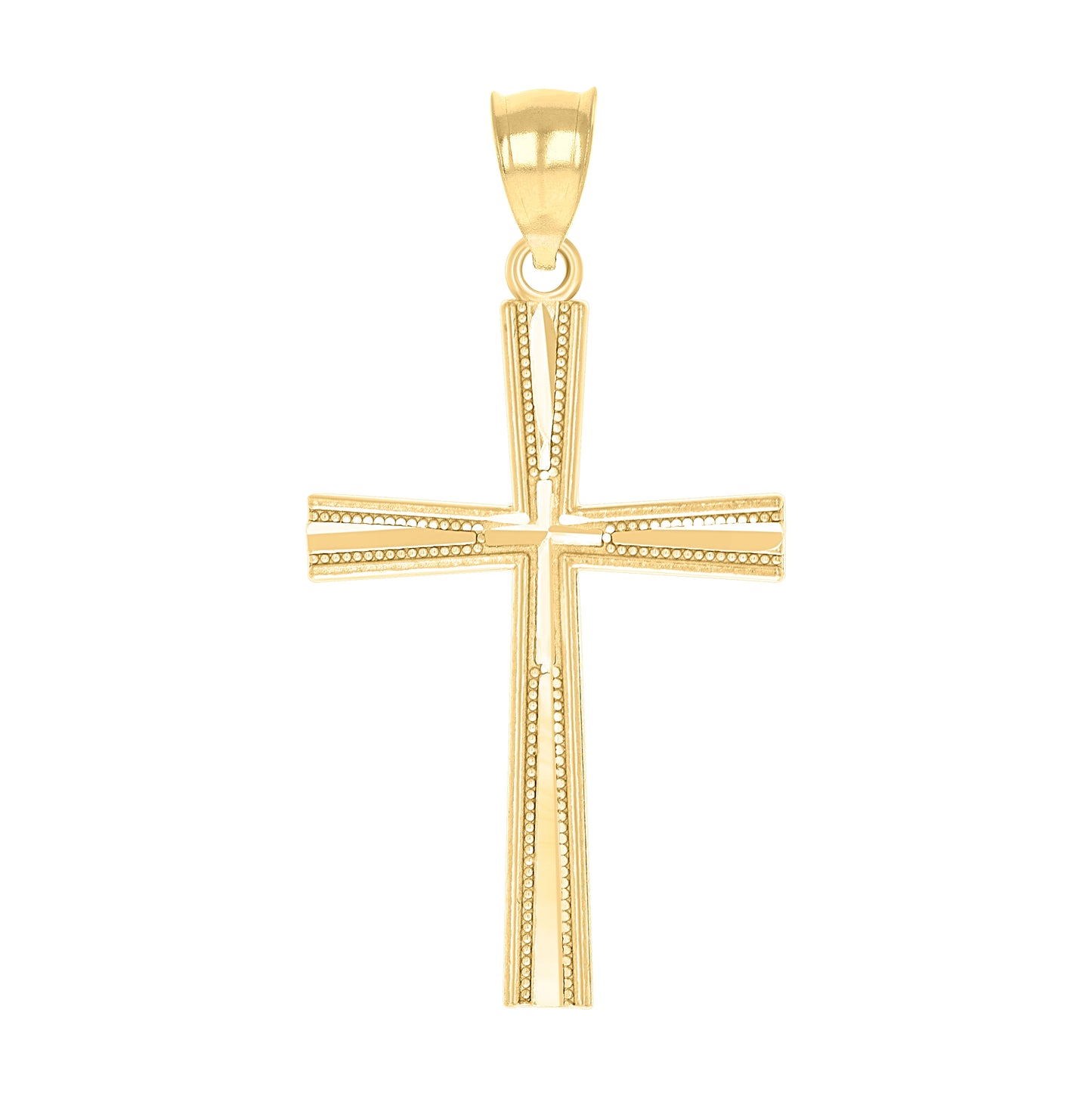10K Yellow Gold Unisex Cross Religious Charm Pendant