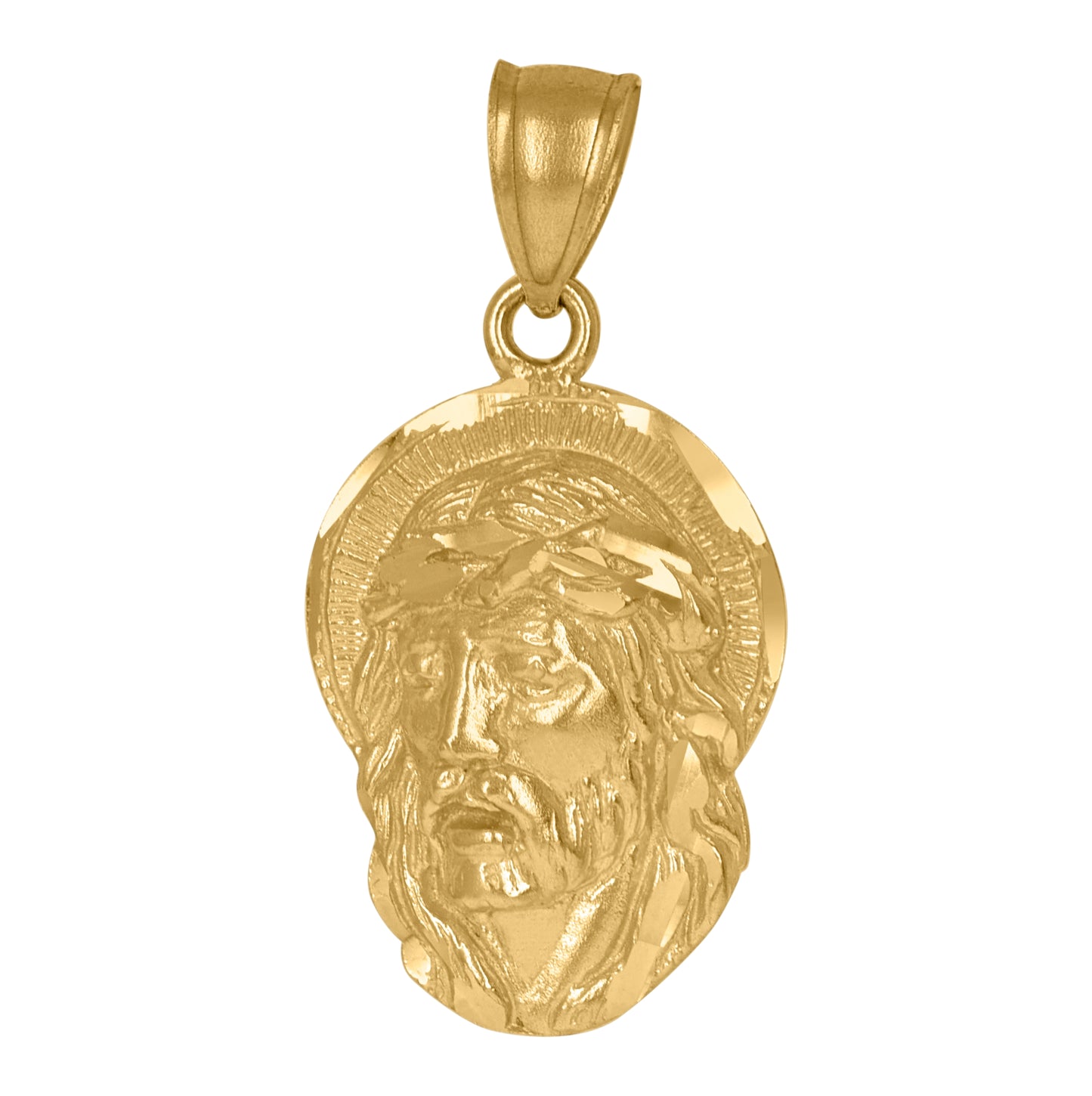 10K Yellow Gold Unisex Jesus Religious Charm Pendant