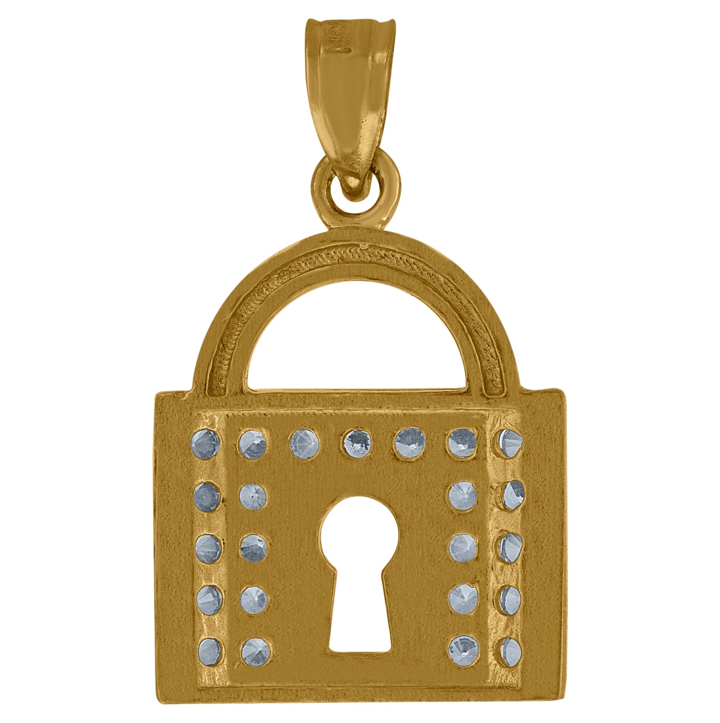 10K Yellow Gold Mens Cubic Zirconia Cubic-Zirconia Charm Pendant