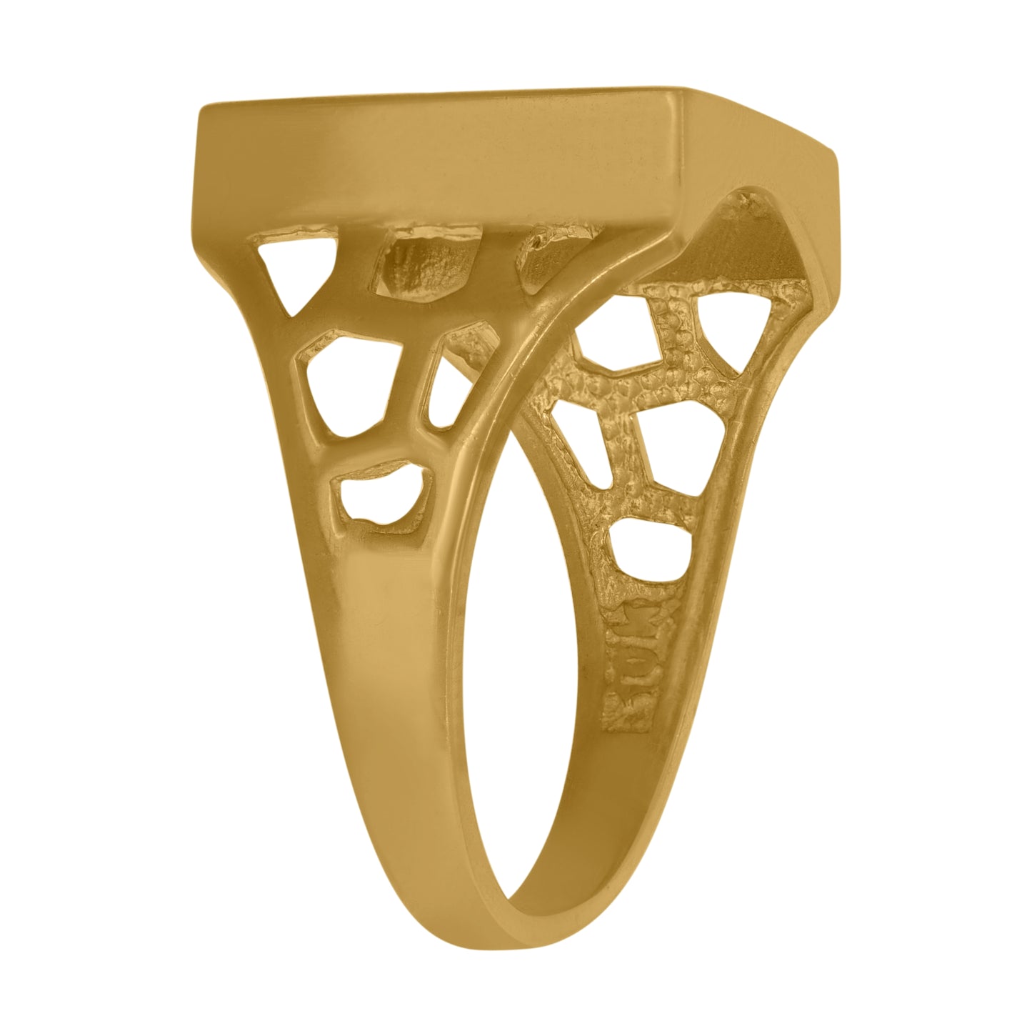 10K Two-Tone Gold Mens Cubic Zirconia Cubic-Zirconia Cluster Square Ring