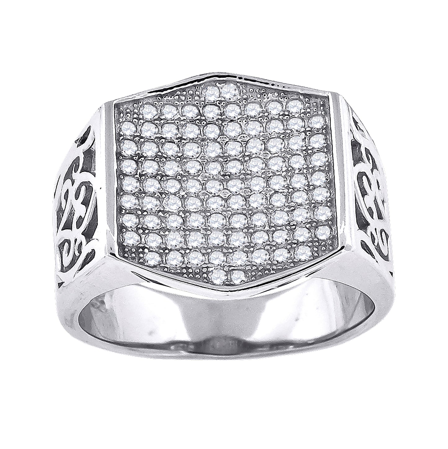 Sterling Silver Mens Cubic Zirconia Fashion Bridal Anniversary Wedding Engagement Band Ring Sizes 9 To 12