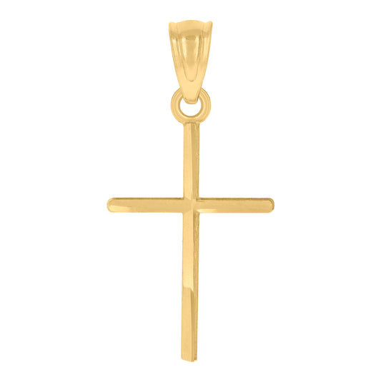 10K Yellow Gold Unisex Cross Religious Charm Pendant