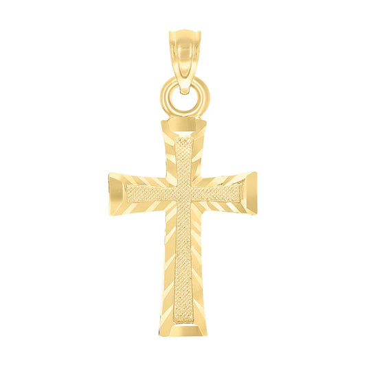 10K Yellow Gold Womens Mens Unisex Cross Religious Charm Pendant