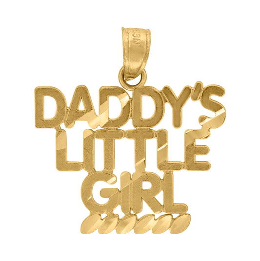 10K Yellow Gold Diamond-Cut Womens Daddy's Little Girl Letters & Words Charm Pendant