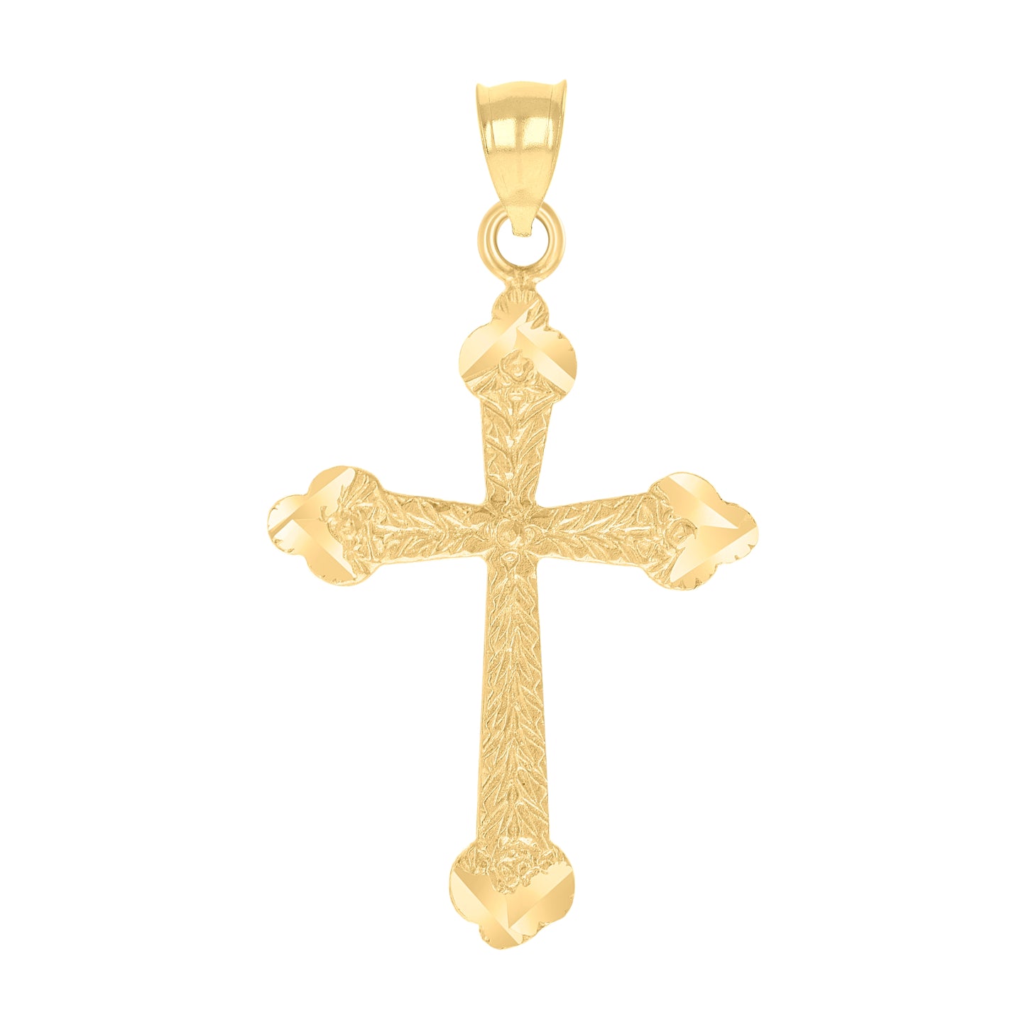 10K Yellow Gold Womens Mens Unisex Crucifix Cross Religious Charm Pendant