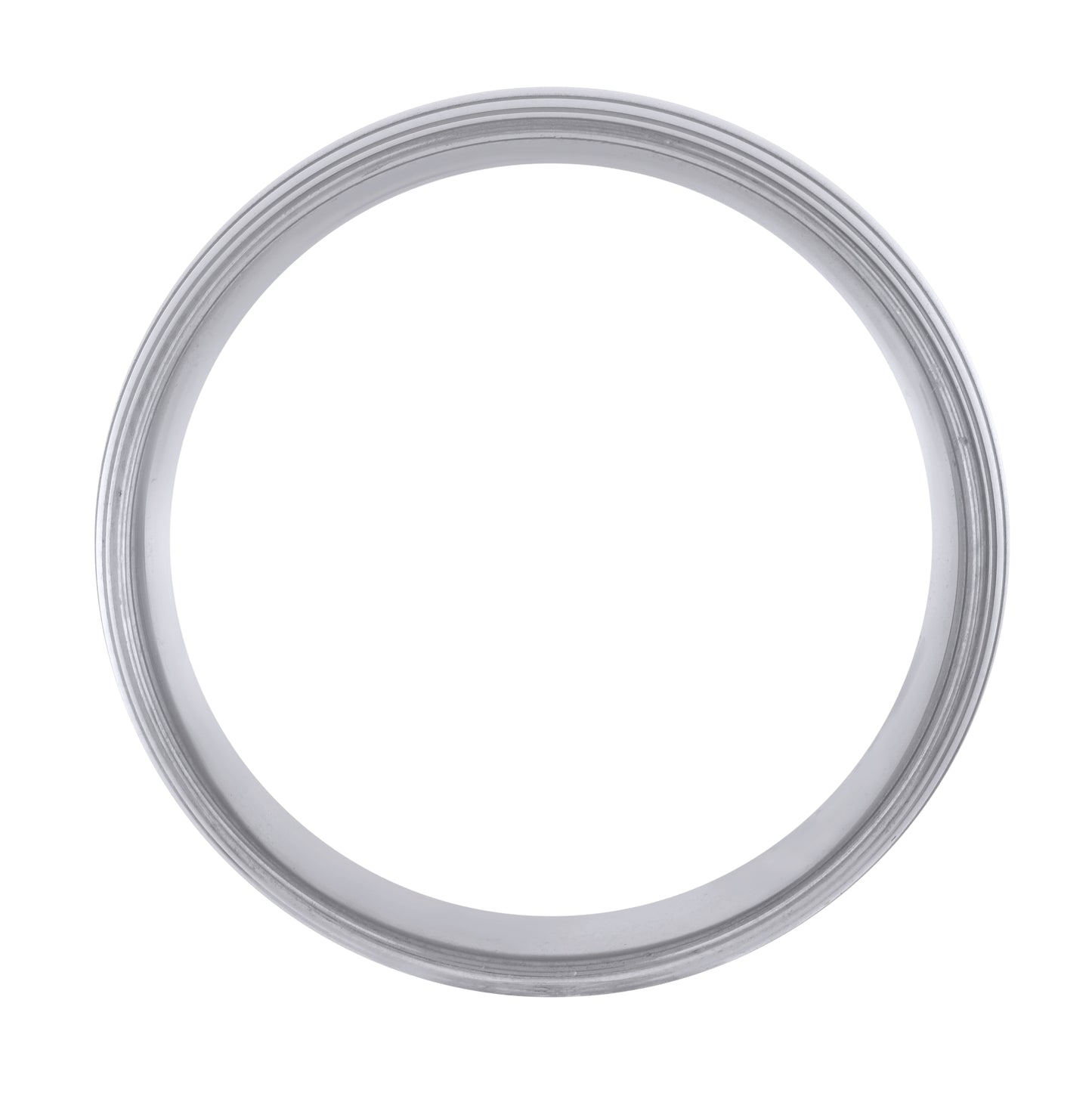 Stainless Steel Mens Center Brushed Dome with Side Grooves Edges Sizes 9 - 12 Comfort-fit Bridal Anniversary Wedding Engagement Band Ring