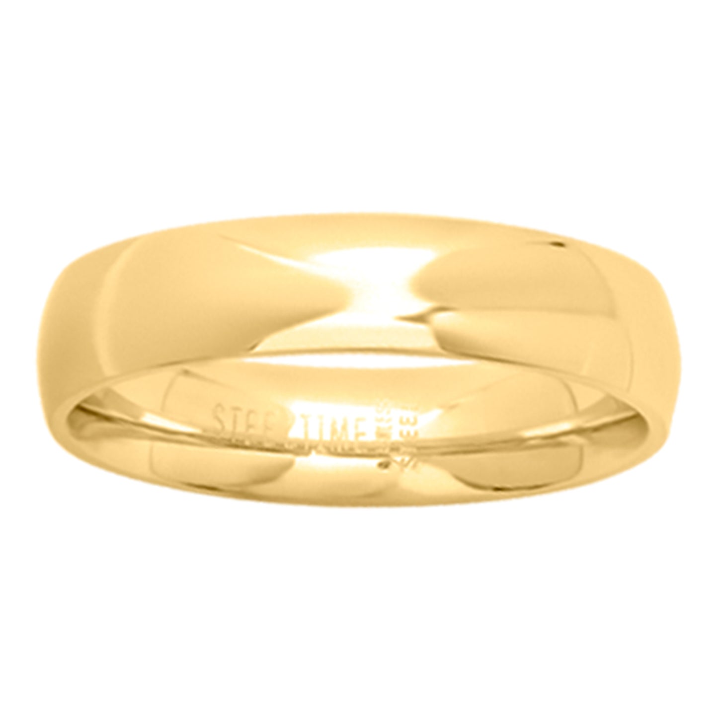 Stainless Steel Or Yellow-Tone Unisex Dome Plain Bridal Anniversary Engagement Wedding Comfort-fit Fashion Band Ring
