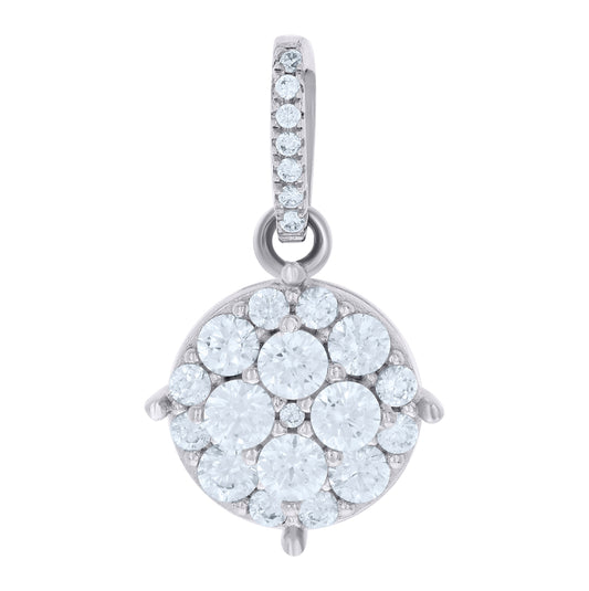 Sterling Silver Women Cubic-Zirconia Fashion Charm Pendant