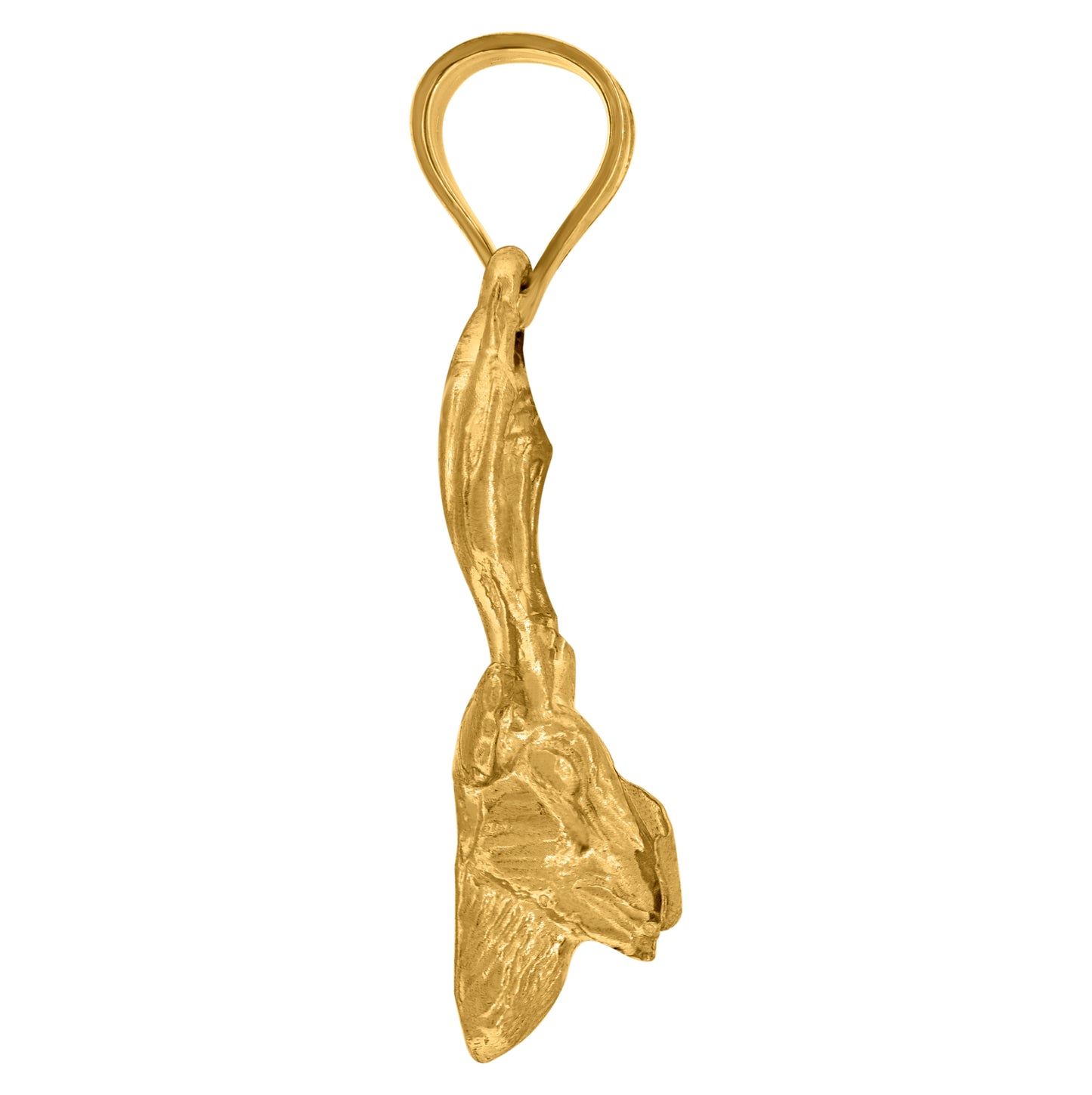 10K Yellow Gold Womens Mens Unisex Deer Head Charm Pendant