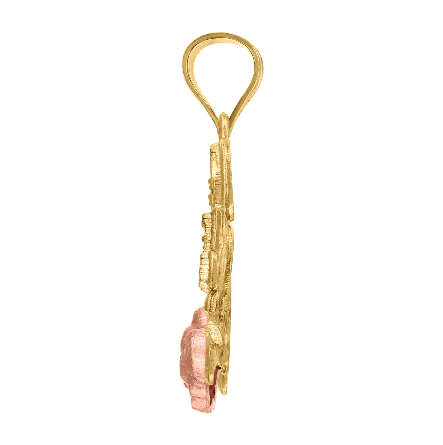 10K Gold Two-Tone Diamond-Cut Womens Mom Rose Letters & Words Charm Pendant