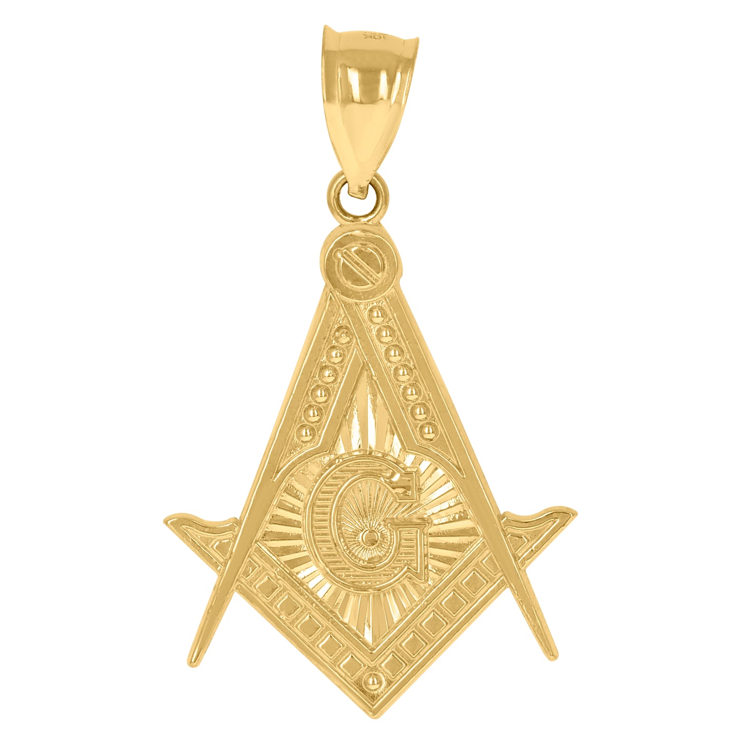 10K Two-Tone Gold Mens Masonic Freemasonry Occupation Charm Pendant