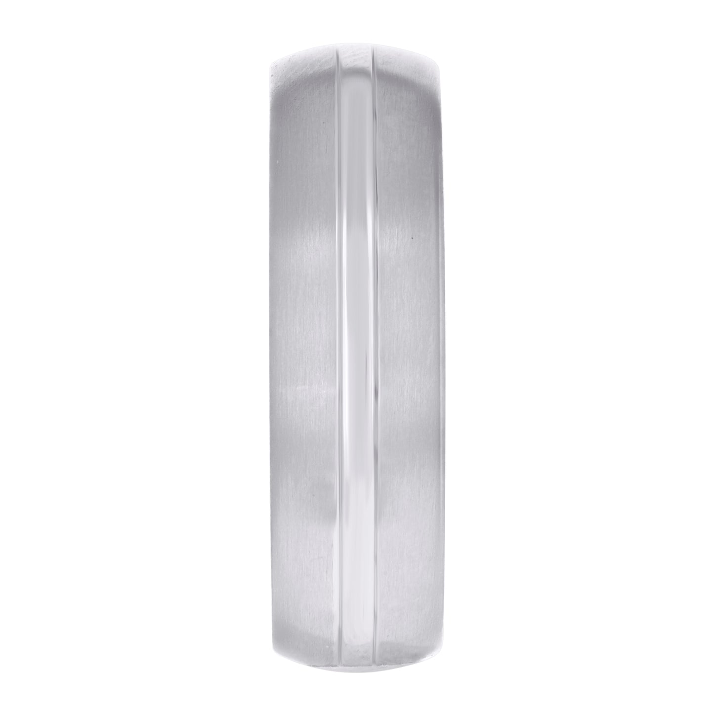 Stainless Steel Mens Center Grooved Sides Brushed Sizes 7 - 14 Comfort-Fit Fashion Bridal Anniversary Wedding Engagement Band Ring