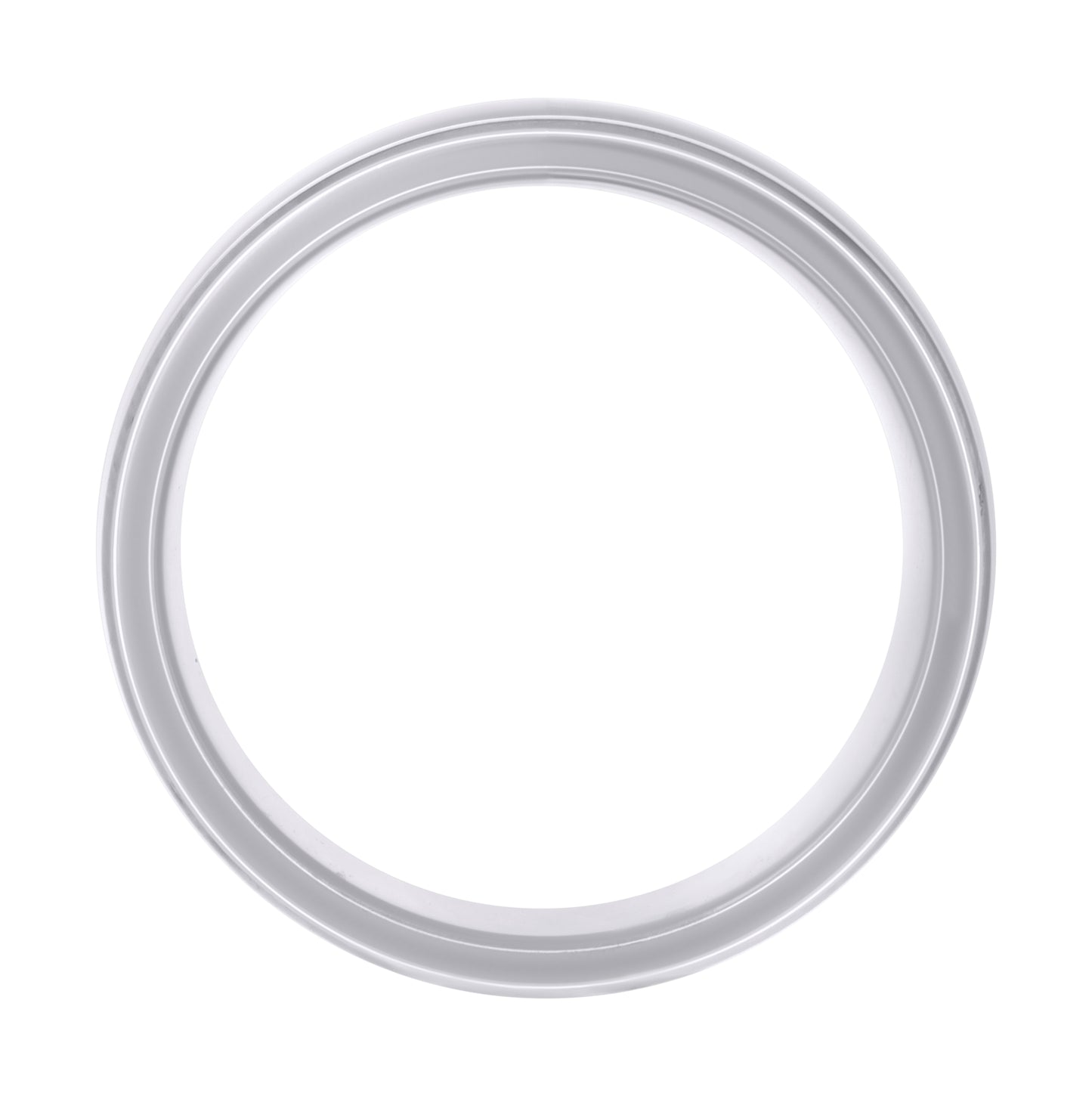 Stainless Steel Mens Center Brushed Round Polished Edges Comfort-Fit Fashion Bridal Anniversary Wedding Engagement Band Ring