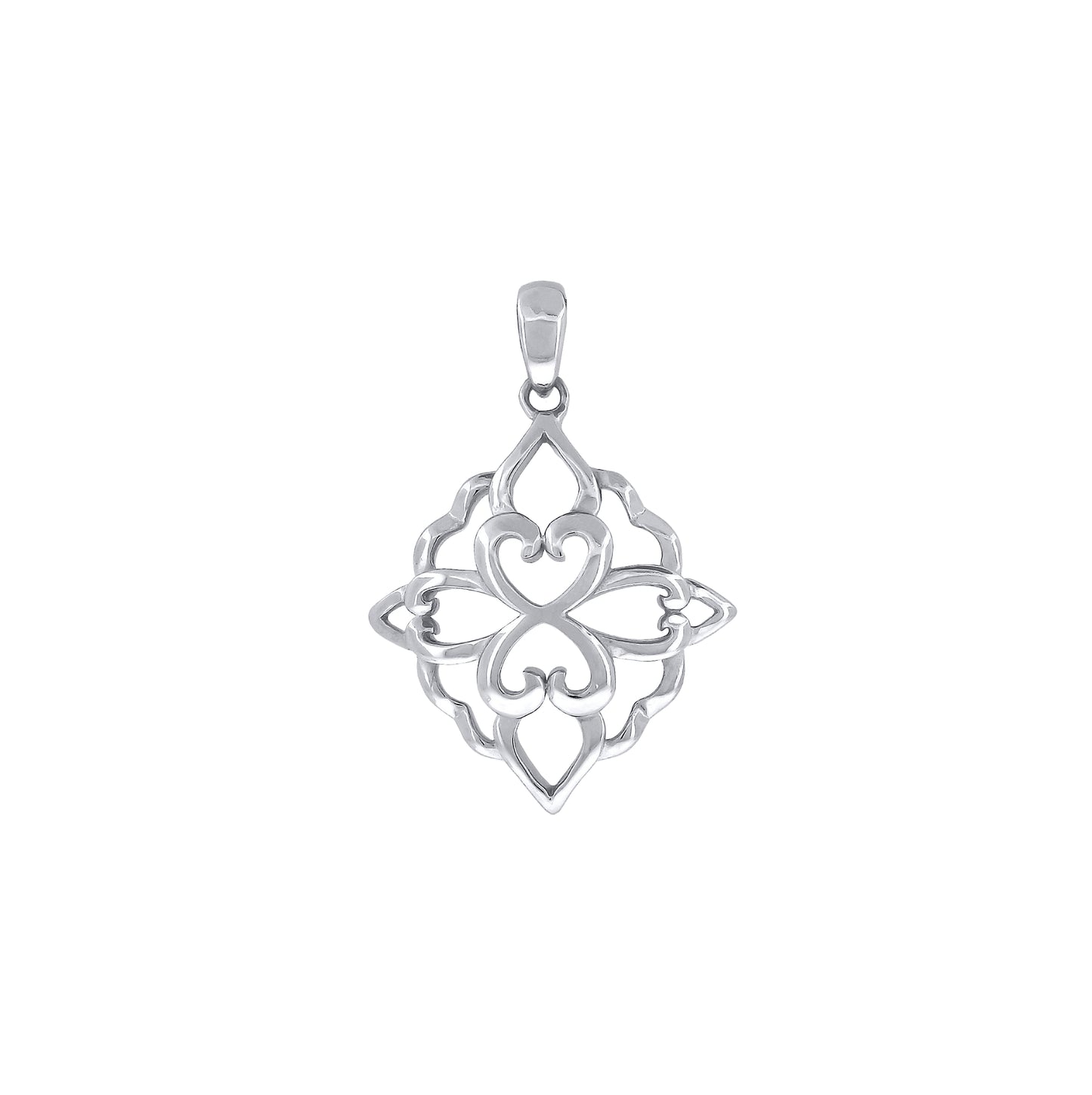 Sterling Silver Womens Cubic-Zirconia Fashion Charm Pendant