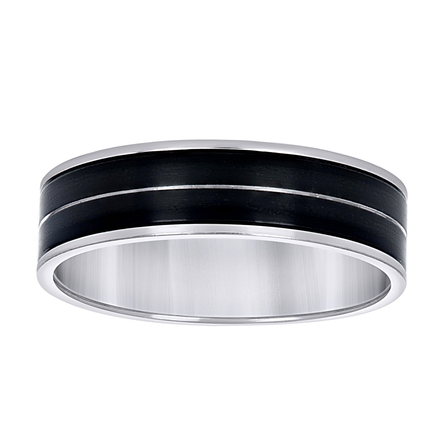 Stainless Steel Black-tone Mens 7mm Sizes 7 - 14 Comfort-Fit Bridal Anniversary Engagement Wedding Band Ring