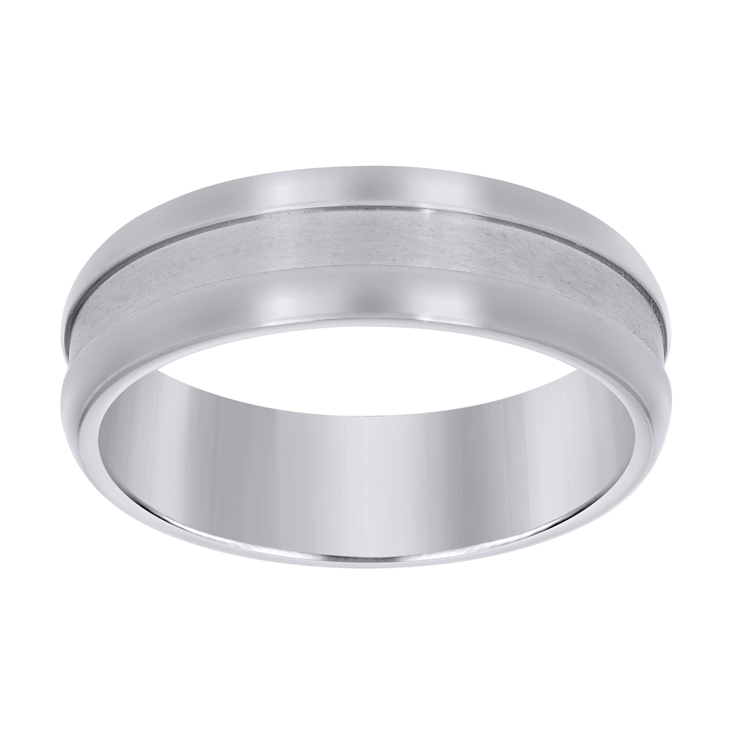 Stainless Steel Mens Center Brushed Grooved Sizes 7 - 14 Comfort-Fit Fashion Bridal Anniversary Wedding Engagement Band Ring
