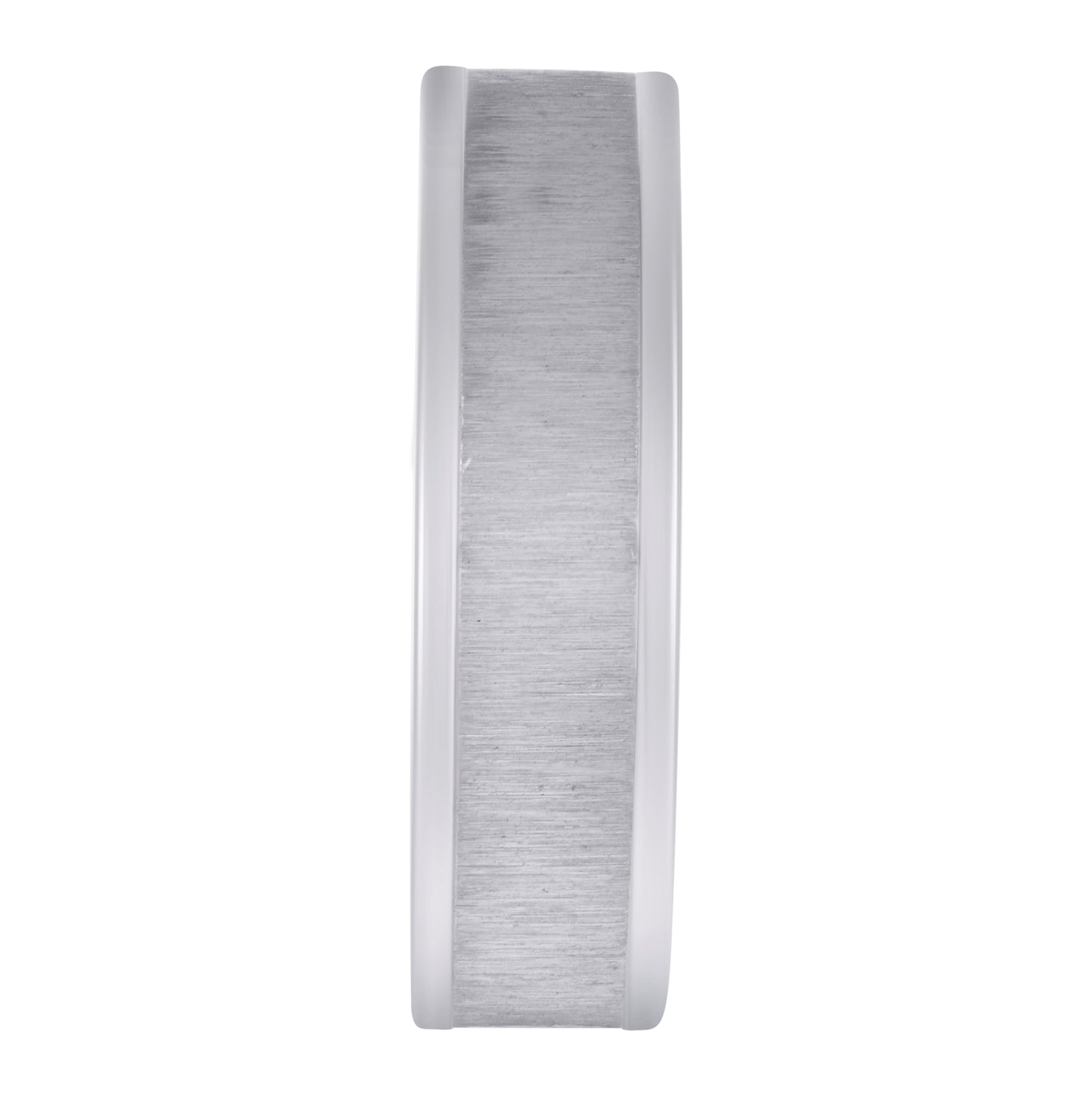 Stainless Steel Mens Center Brushed Step Edges Sizes 7 - 14 Comfort-Fit Fashion Bridal Anniversary Wedding Engagement Band Ring