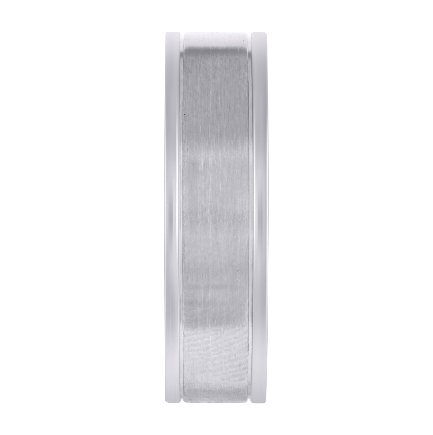 Stainless Steel Men's Center Brushed Step Edges Sizes 7 - 14 Comfort-Fit Fashion Bridal Anniversary Wedding Engagement Band Ring