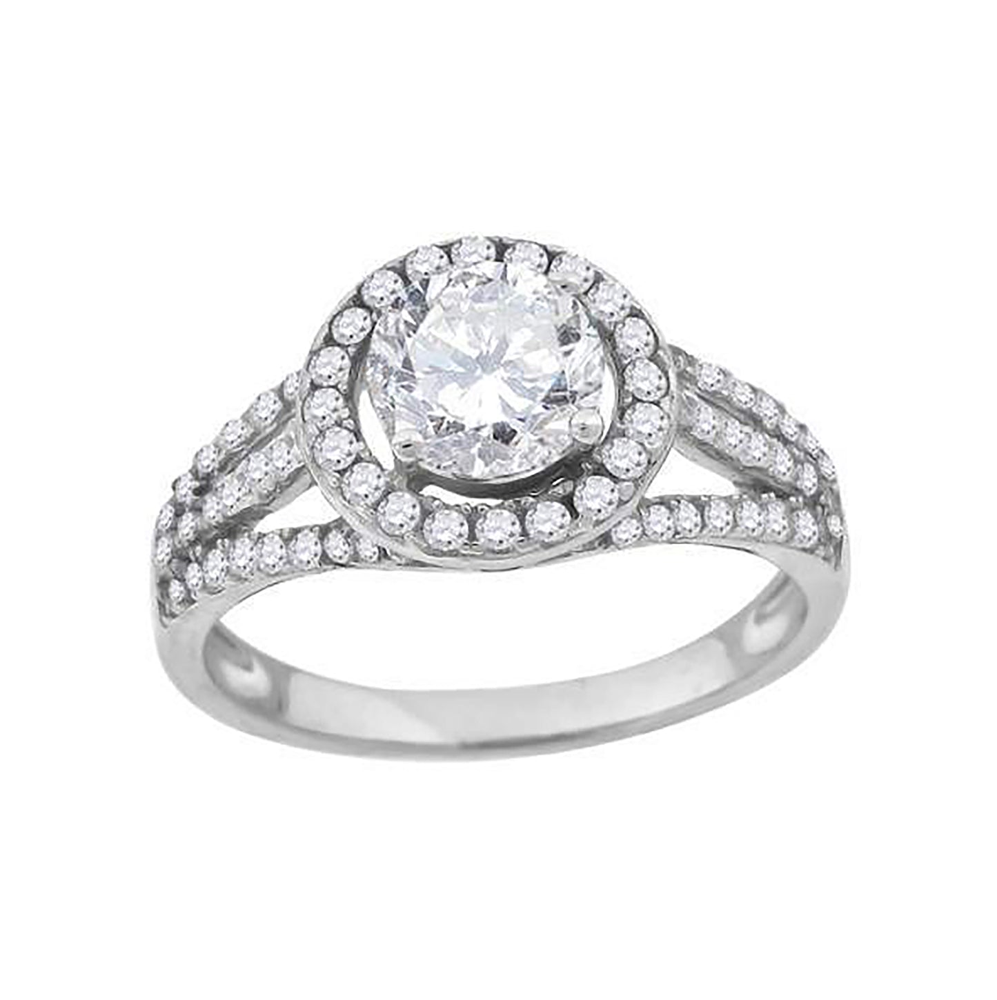 Sterling Silver Womens Cubic Zirconia Sizes 6-10 Round Center Stone Bridal Wedding Engagement Anniversary Band Ring