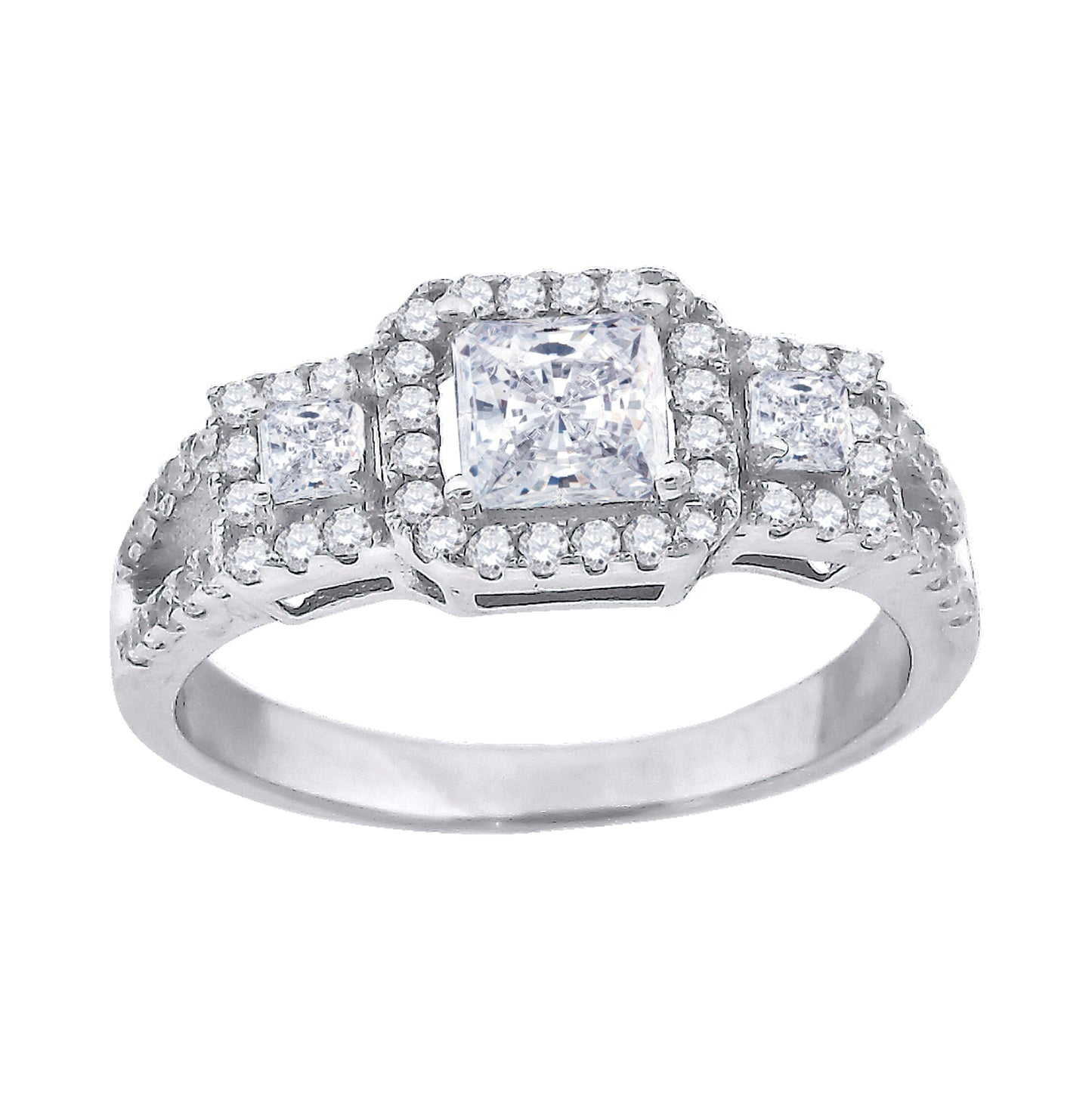 Sterling Silver Women's Cubic Zirconia Bridal Anniversary Engagement Wedding Ring