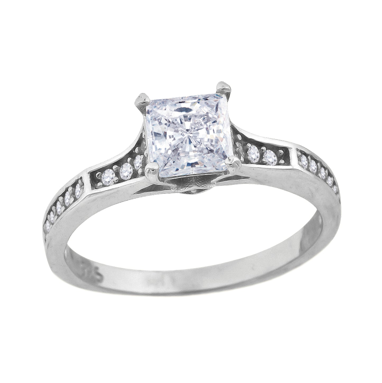 Sterling Silver Women's Cubic Zirconia Bridal Anniversary Engagement Wedding Ring