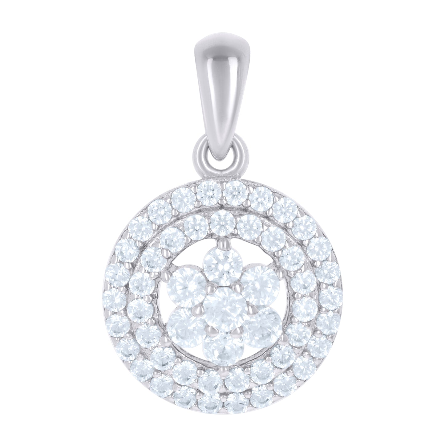 Sterling Silver Womens Cubic-Zirconia Fashion Charm Pendant